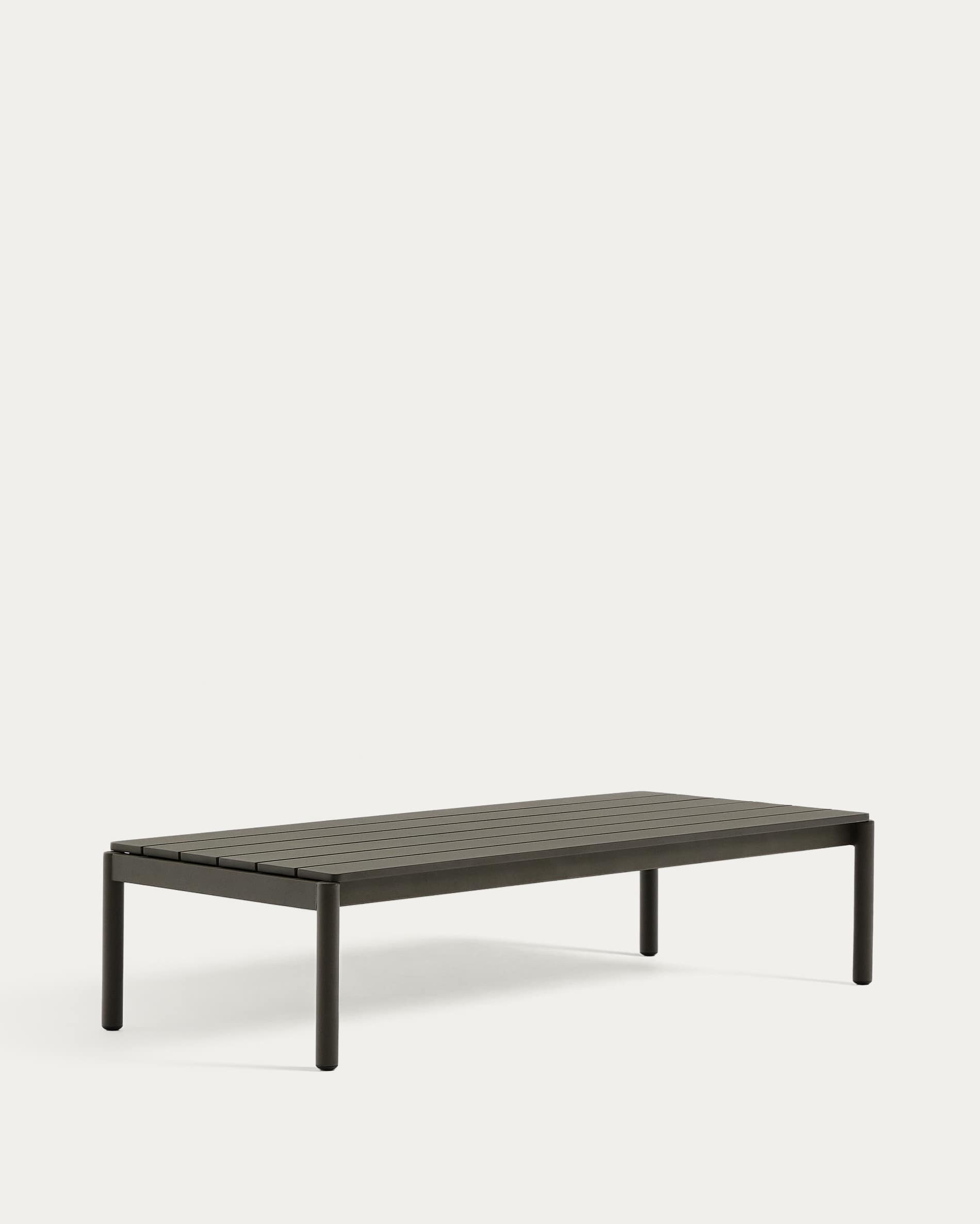 Sorells coffee table in green aluminum 63 x 144,6 cm