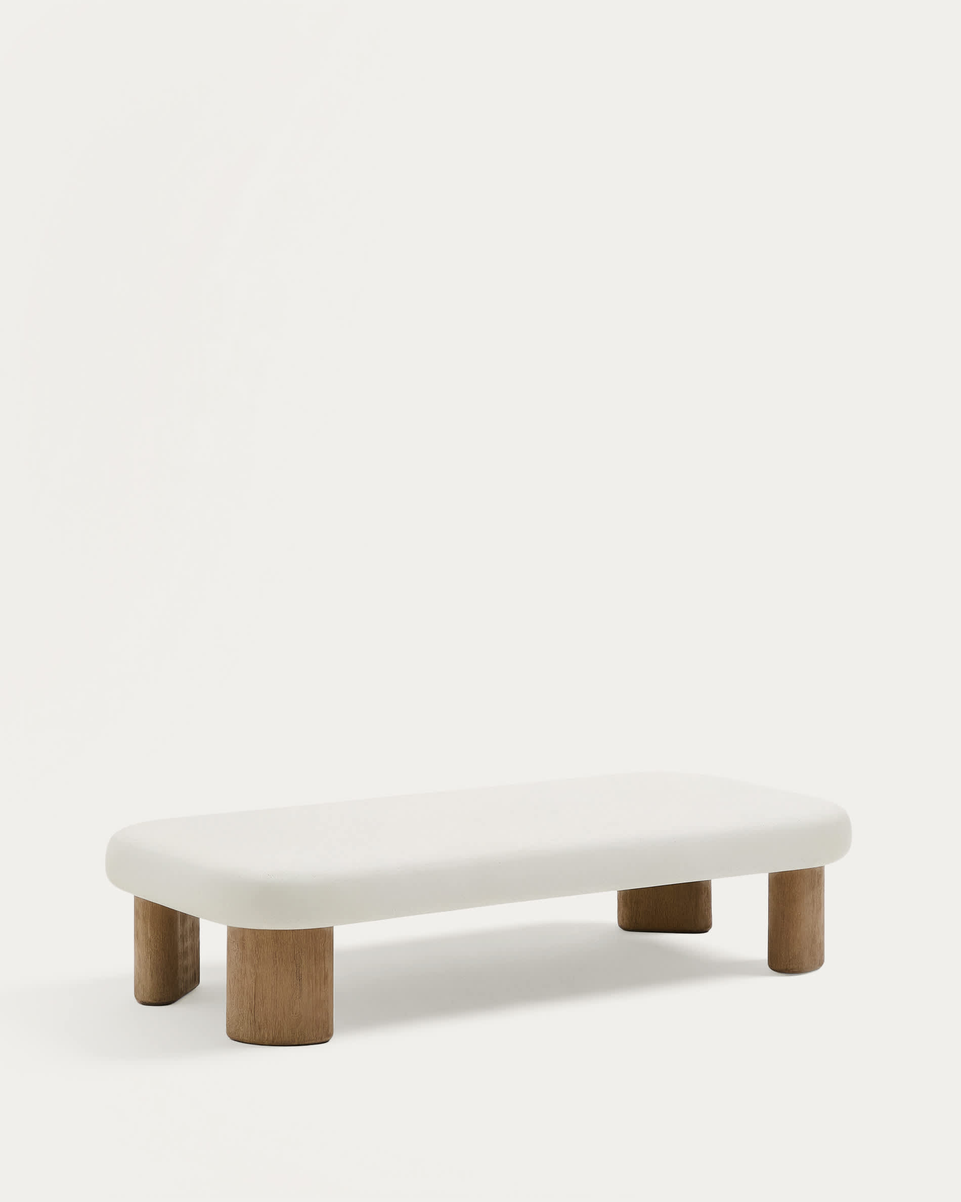 Labra coffee table in cement and acacia wood 140 x 70 cm FSC 100%