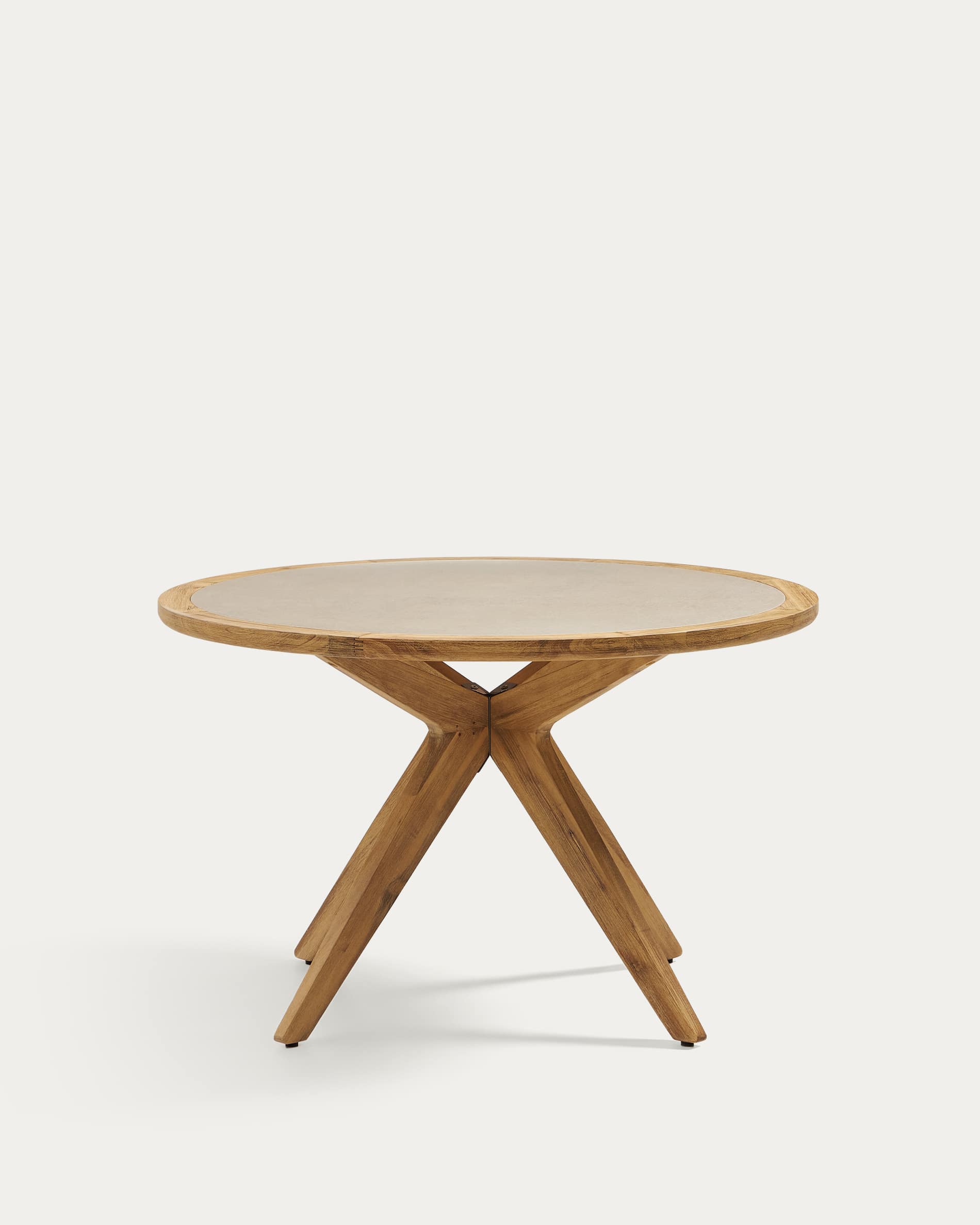 Julieta round table in polycement and solid acacia wood Ø 120 cm FSC 100%
