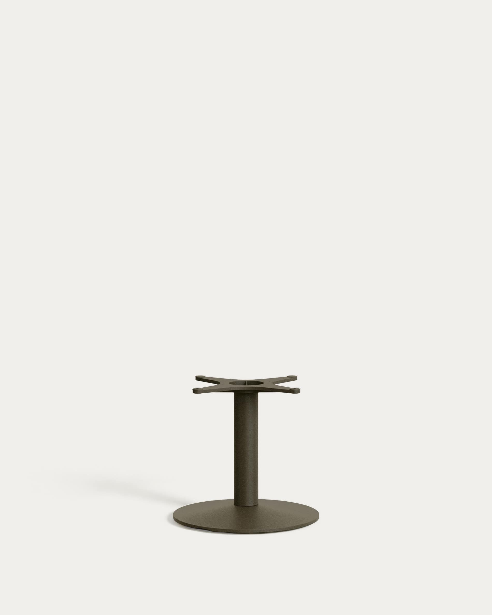 Esilda outdoor round table with green cement top Ø70cm and green steel base Ø42x45cm
