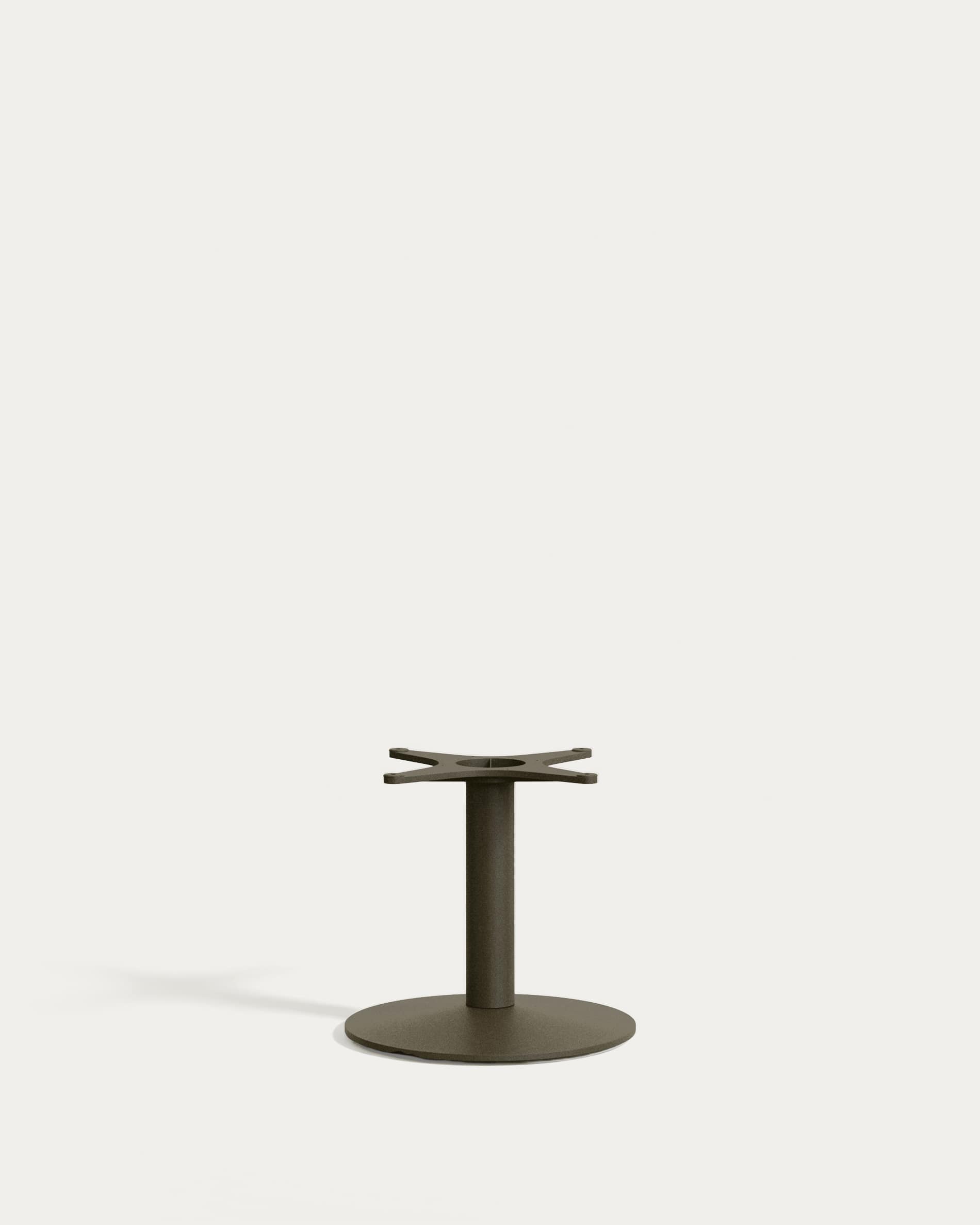 Esilda outdoor table with green cement top 70x70cm and green steel base Ø42x45cm