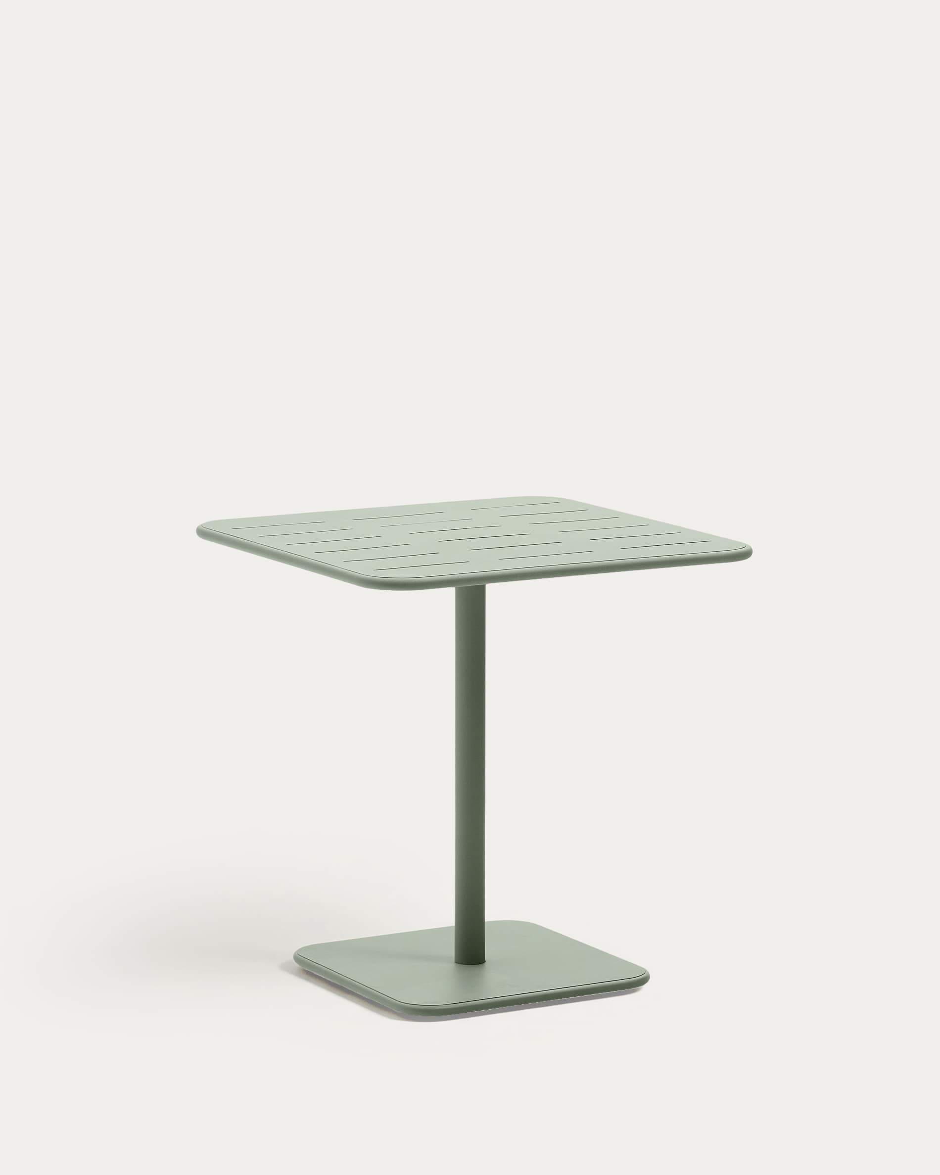 Brai outdoor table in turquoise galvanised steel 70 x 70cm