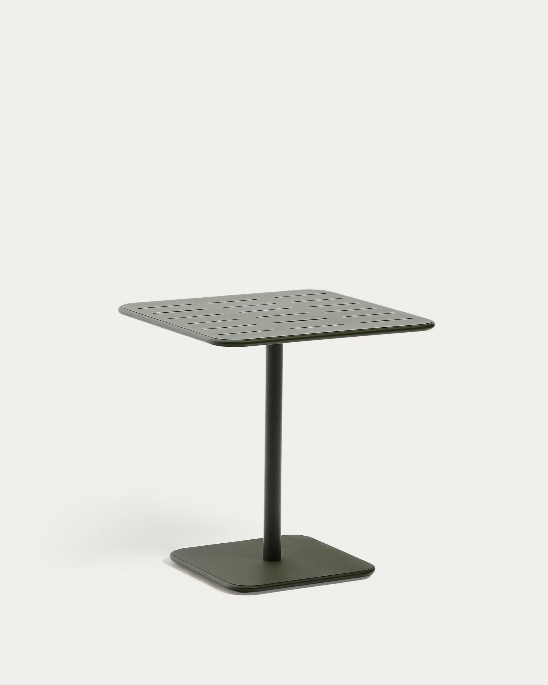 Brai outdoor table in green galvanised steel 70 x 70cm