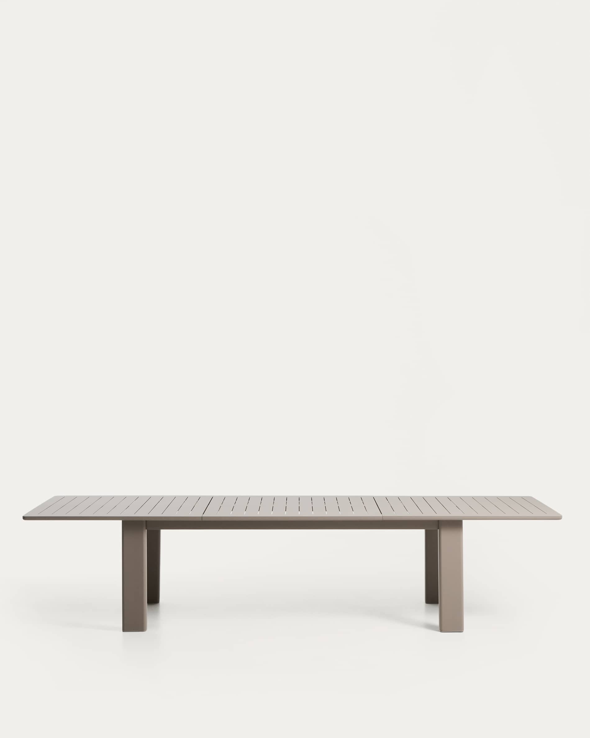 Livorno extendable table in taupe aluminium 233(350) x 100 cm