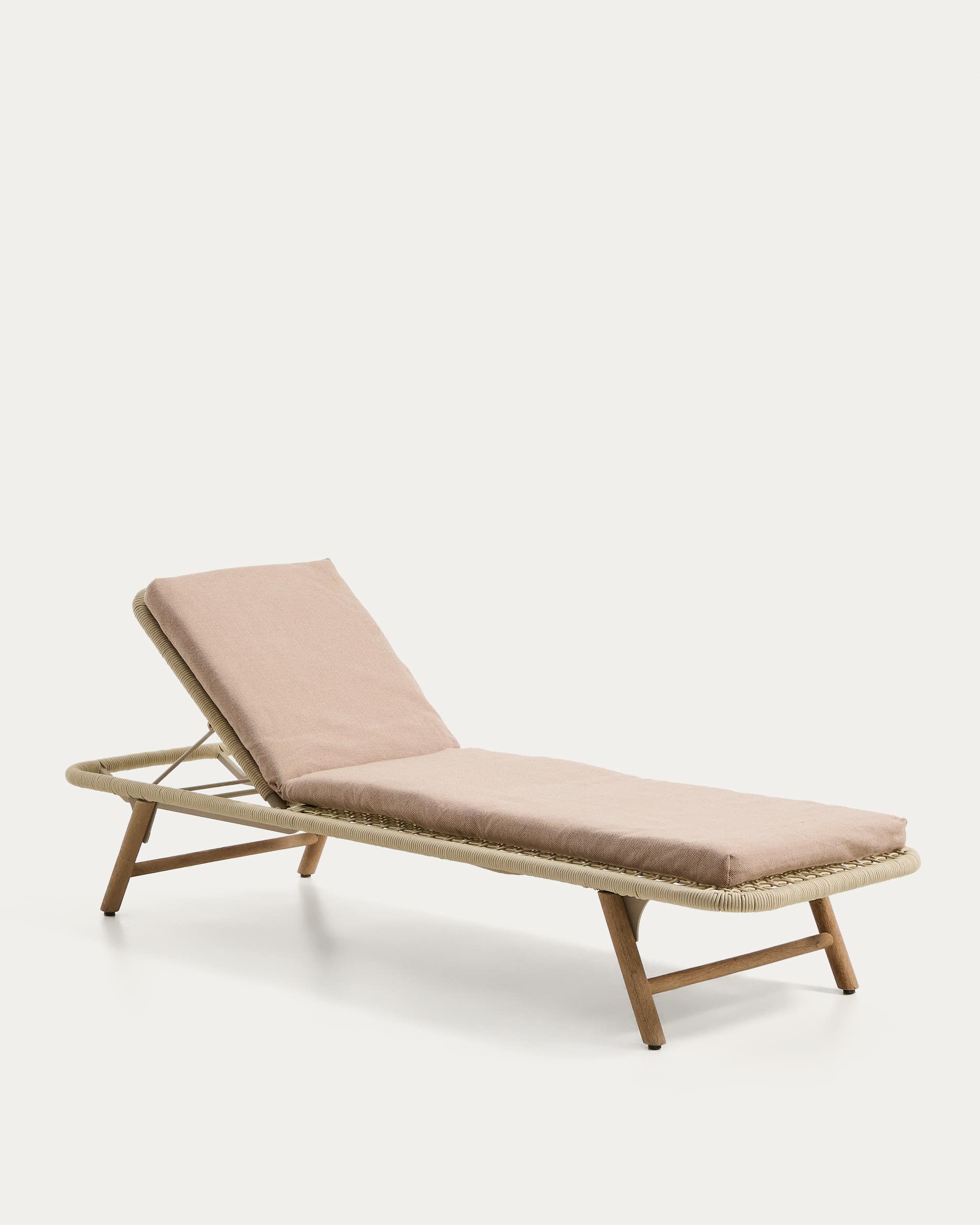 Maoni beige 100% PET sun lounger cushion 50 x 175cm