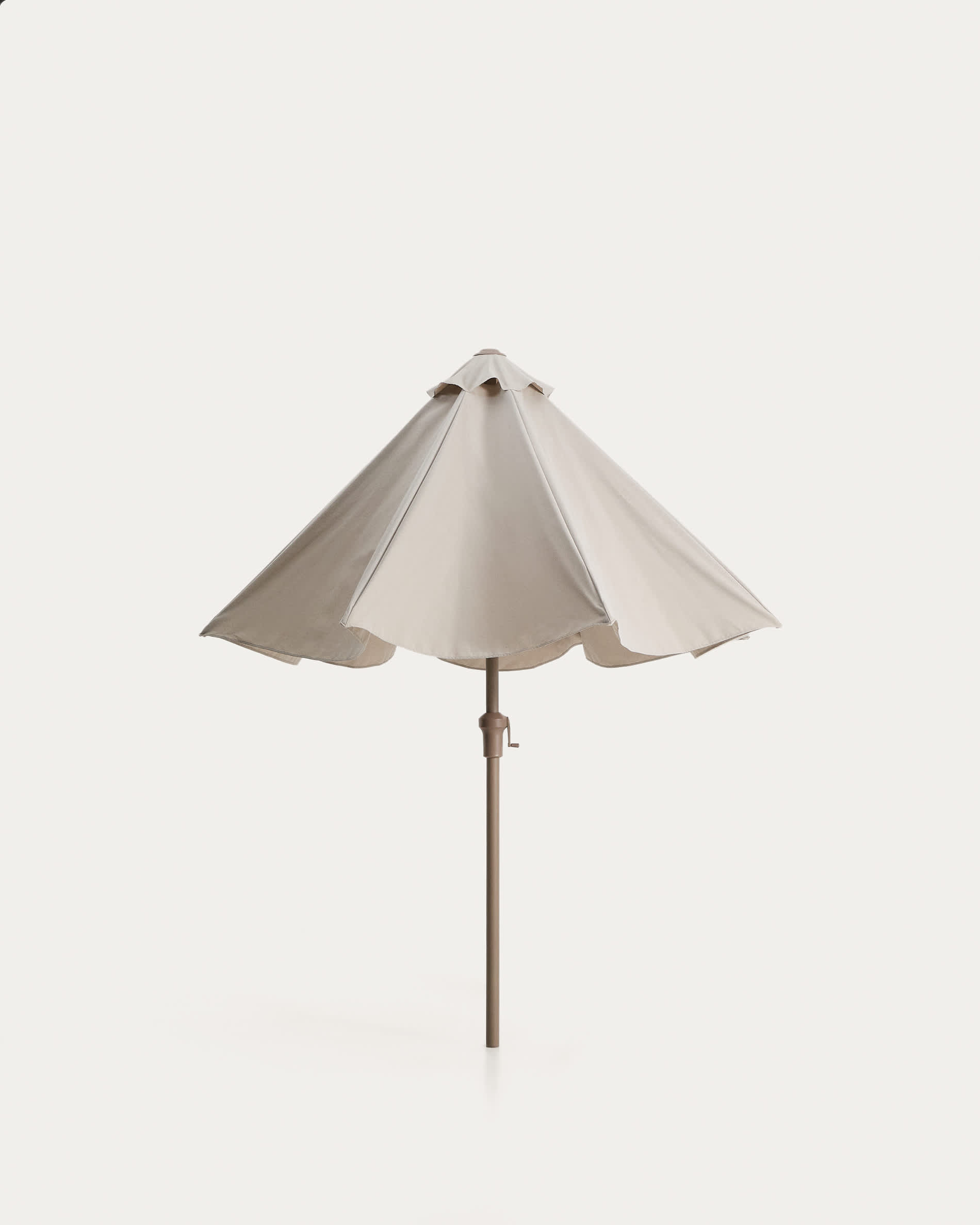 Milna beige parasol with central pole and taupe steel structure Ø300cm