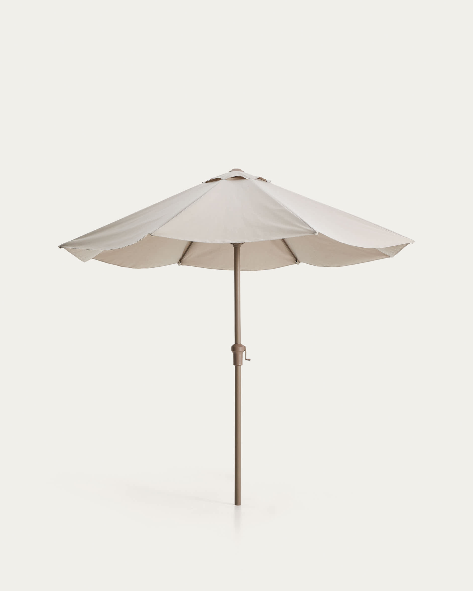Milna beige parasol with central pole and taupe steel structure Ø300cm