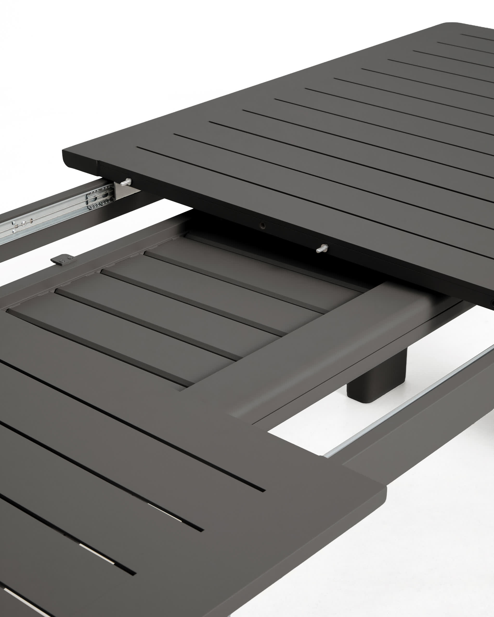 Livorno extendable table in graphite aluminium 233(350) x 100 cm