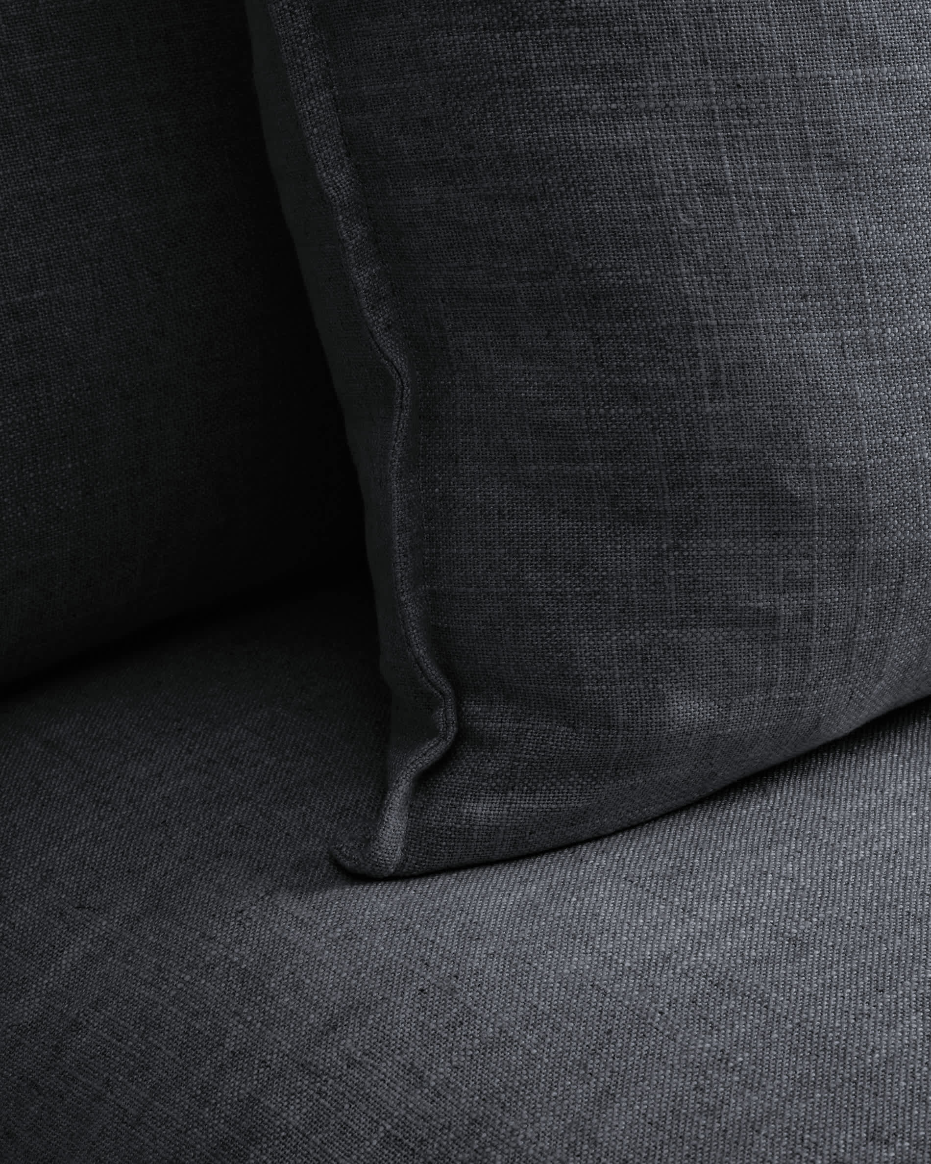 Anarela dark grey linen and viscose armchair with removable cover 110cm FSC Mix Credit