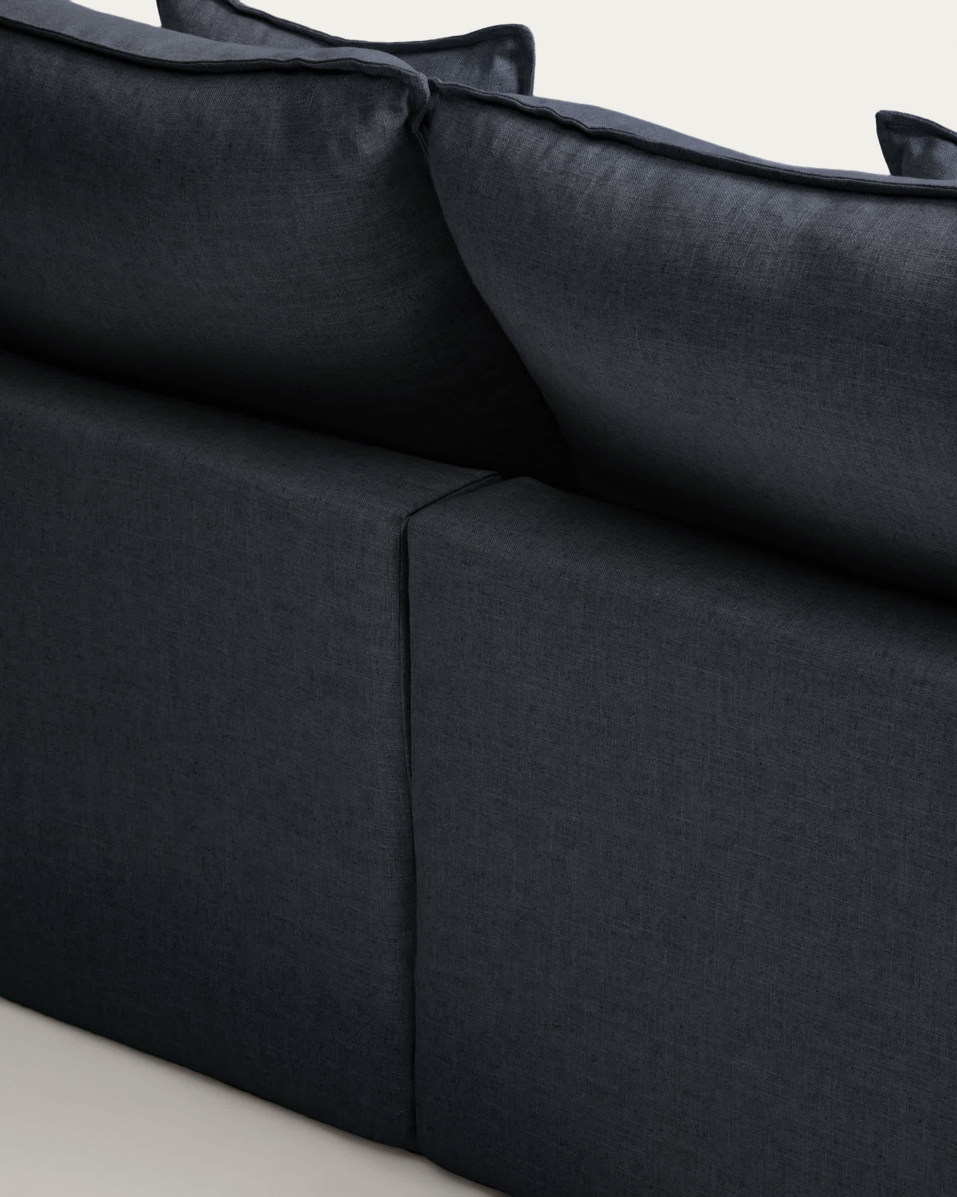 Anarela dark grey linen and viscose 2-seater modular sofa with removable cover 180cm FSC Mix Credit