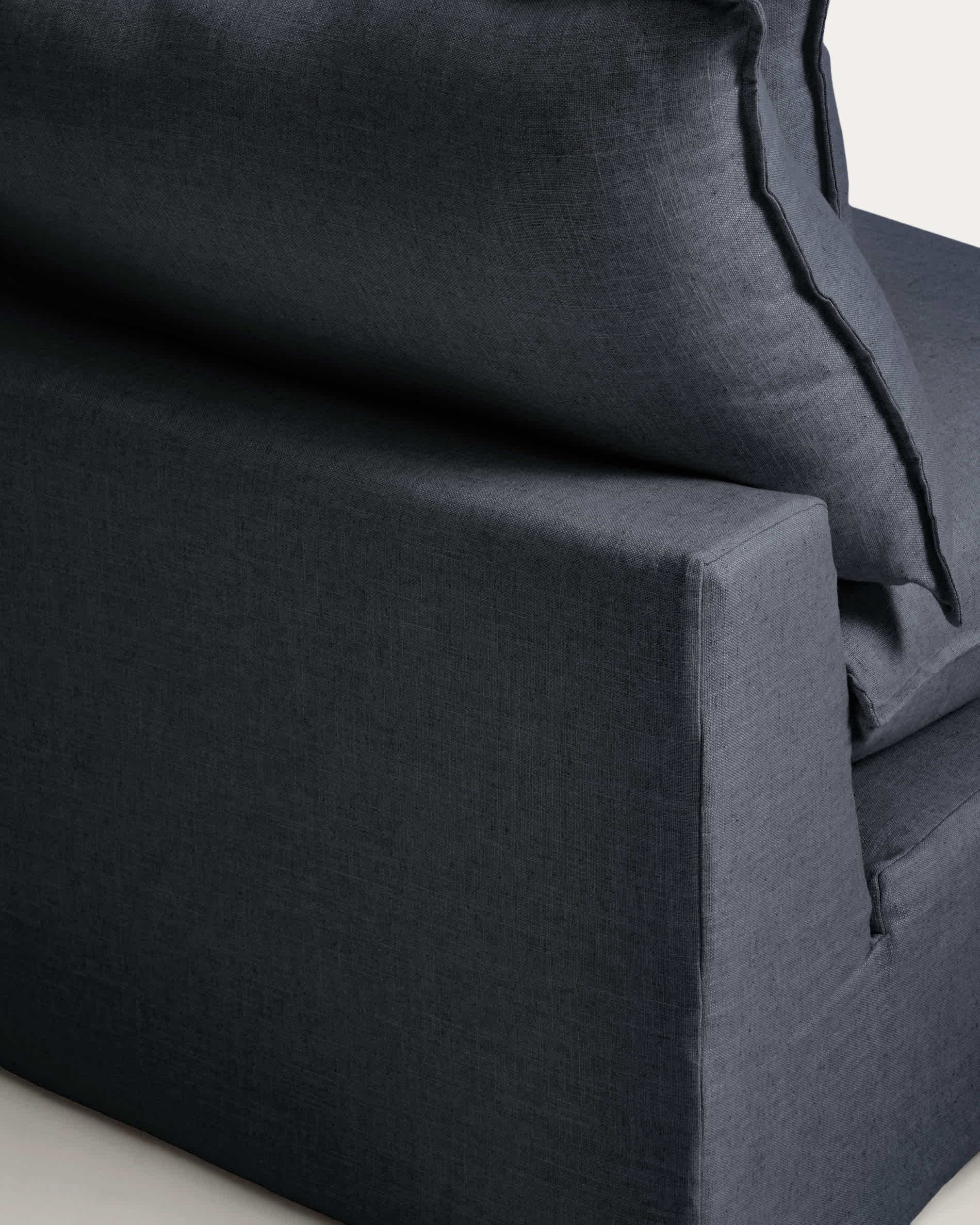 Anarela dark grey linen and viscose 2-seater modular sofa with removable cover 180cm FSC Mix Credit
