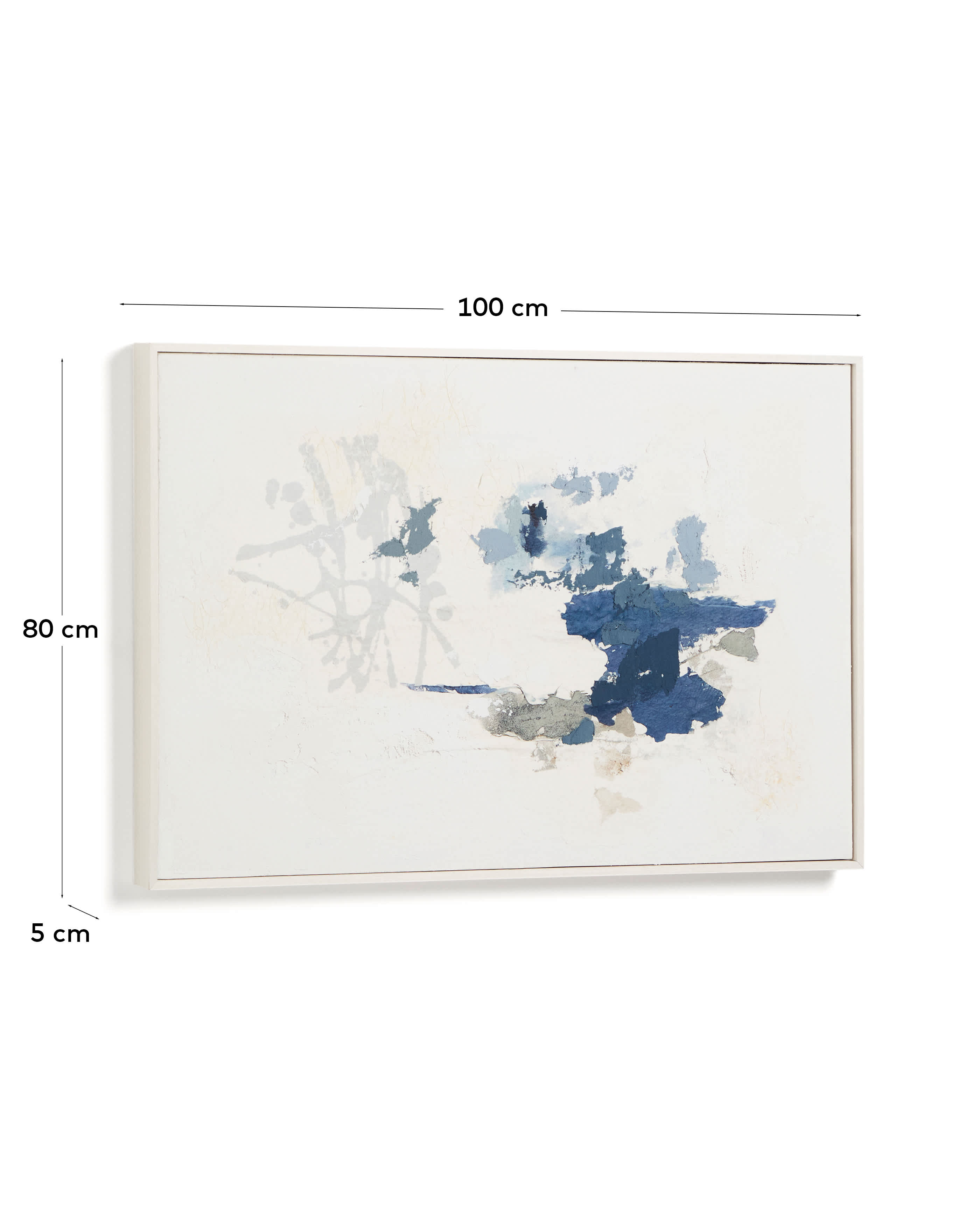 Erale grey and blue hand-painted abstract picture 60 x 90cm