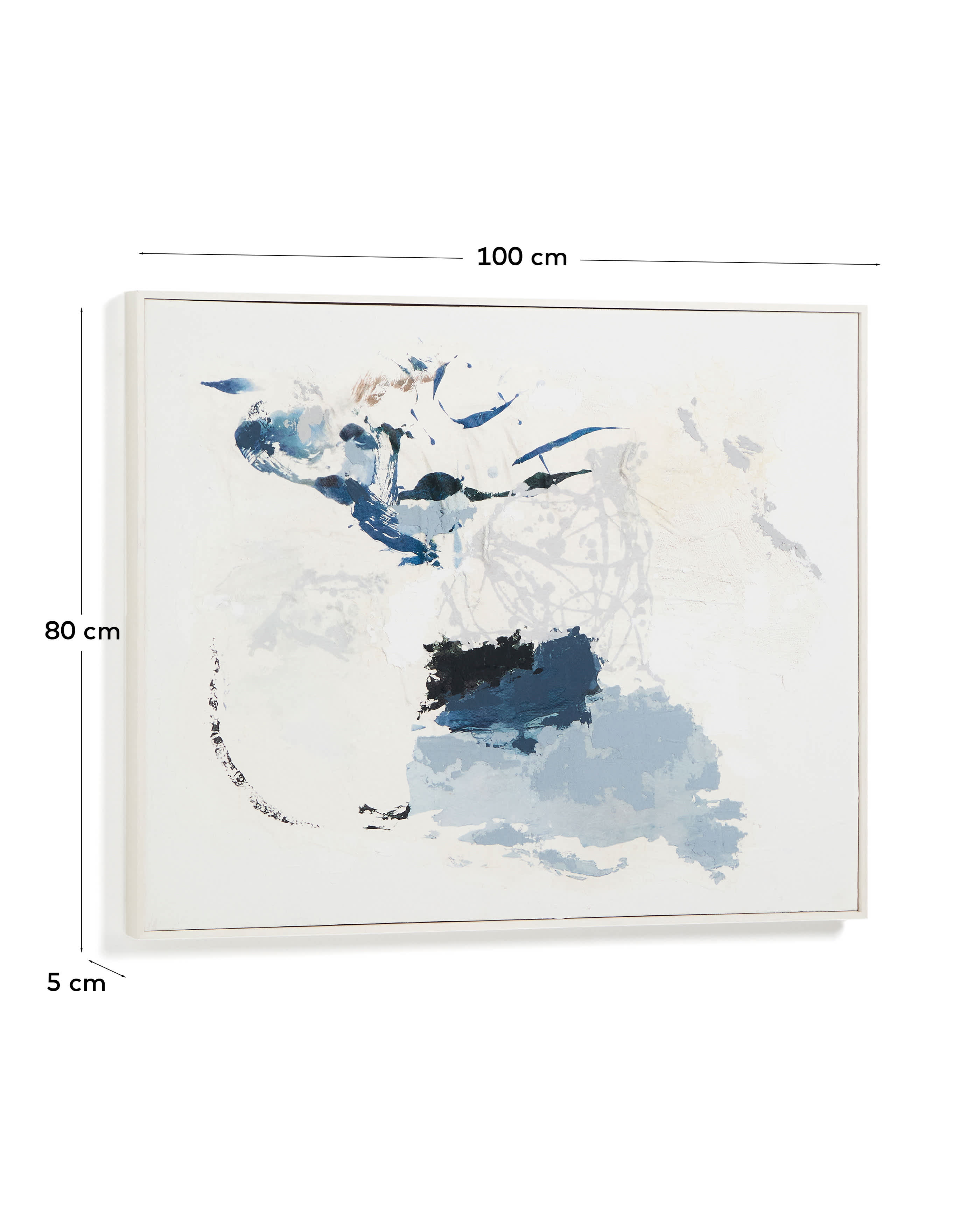 Erale grey and blue hand-painted abstract picture 80 x 100cm