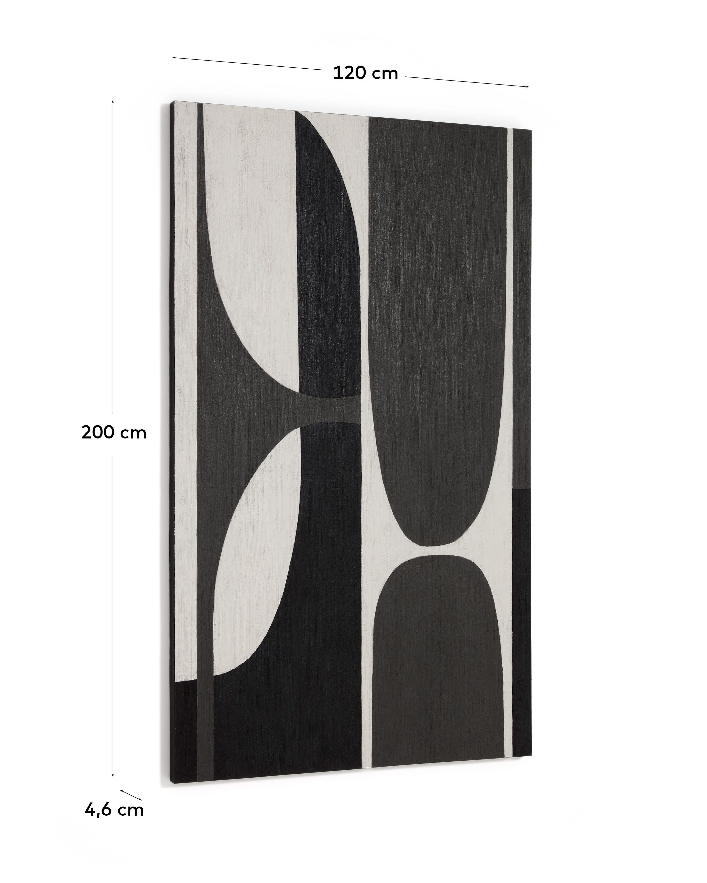 Onure black and white abstract picture 120 x 200cm