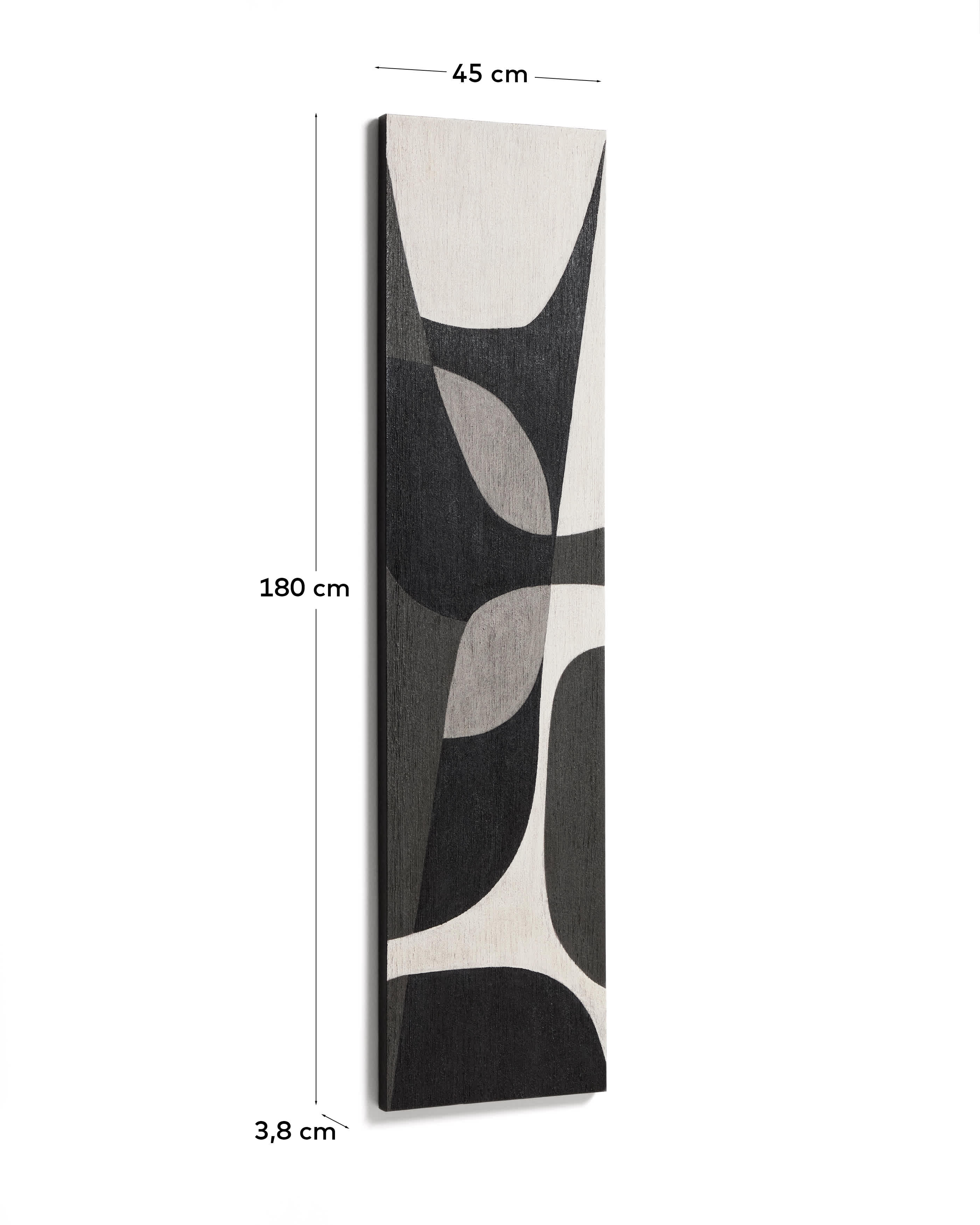 Onure black and white abstract picture 45 x 180cm