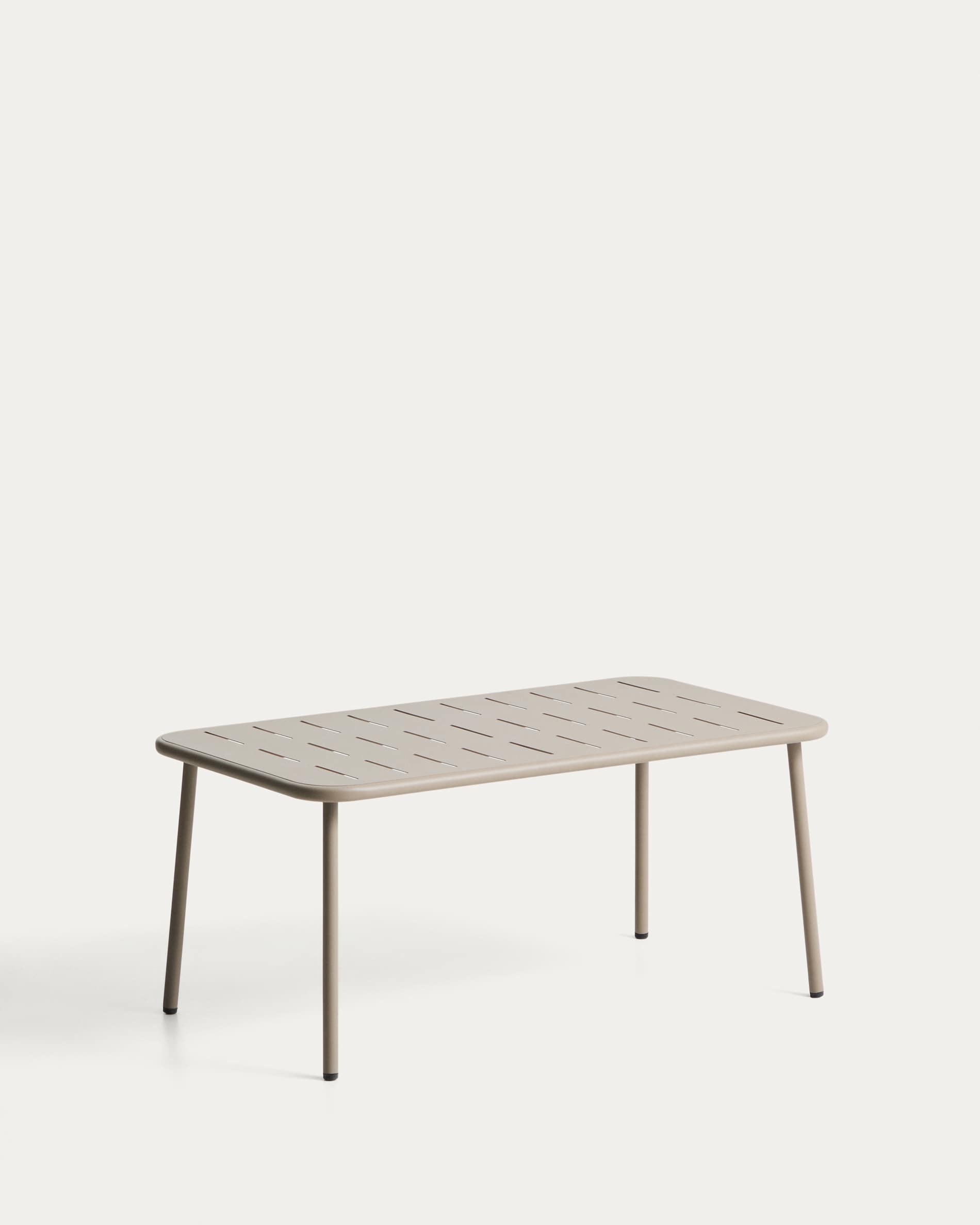 Zivia outdoor table in taupe galvanised steel 90 x 50cm
