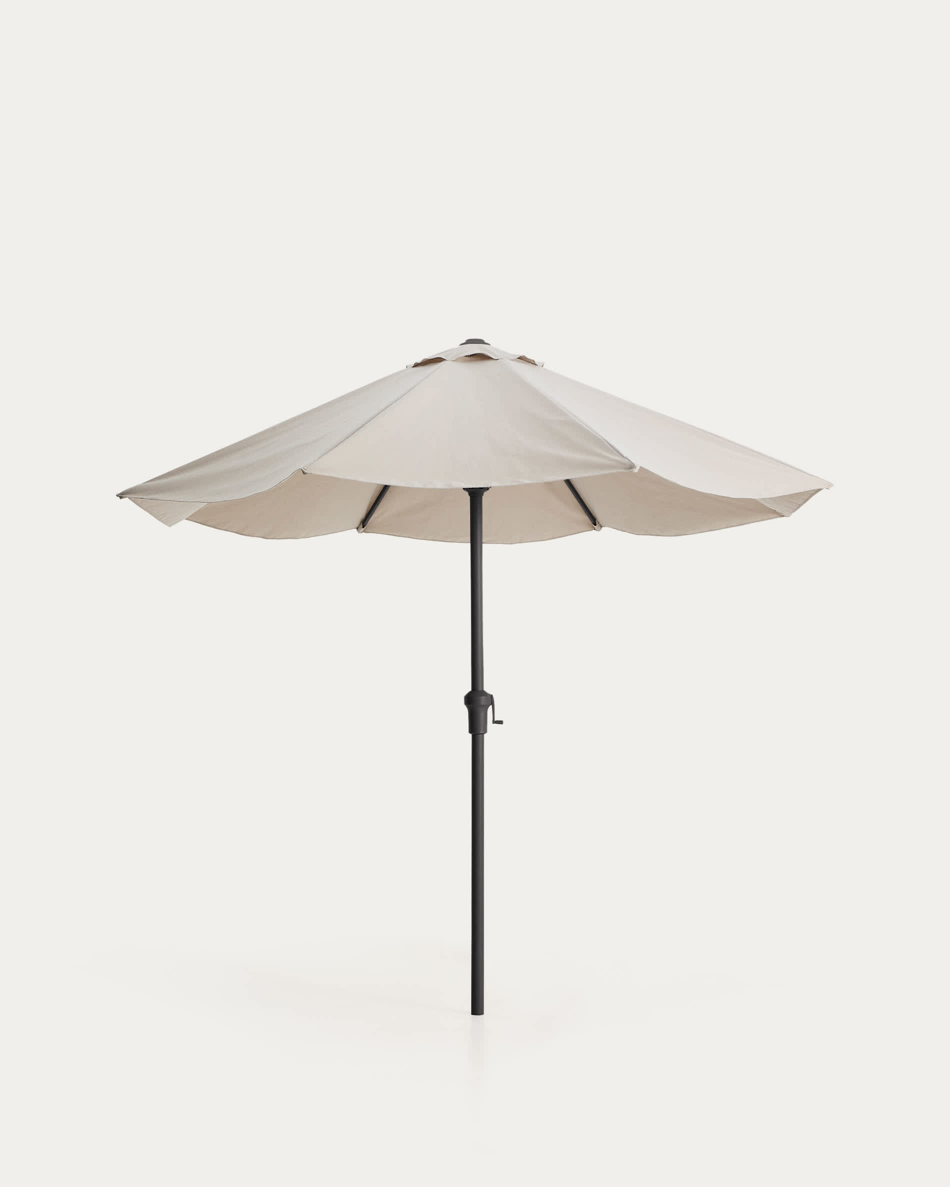 Milna beige parasol with central pole and graphite steel structure Ø300cm
