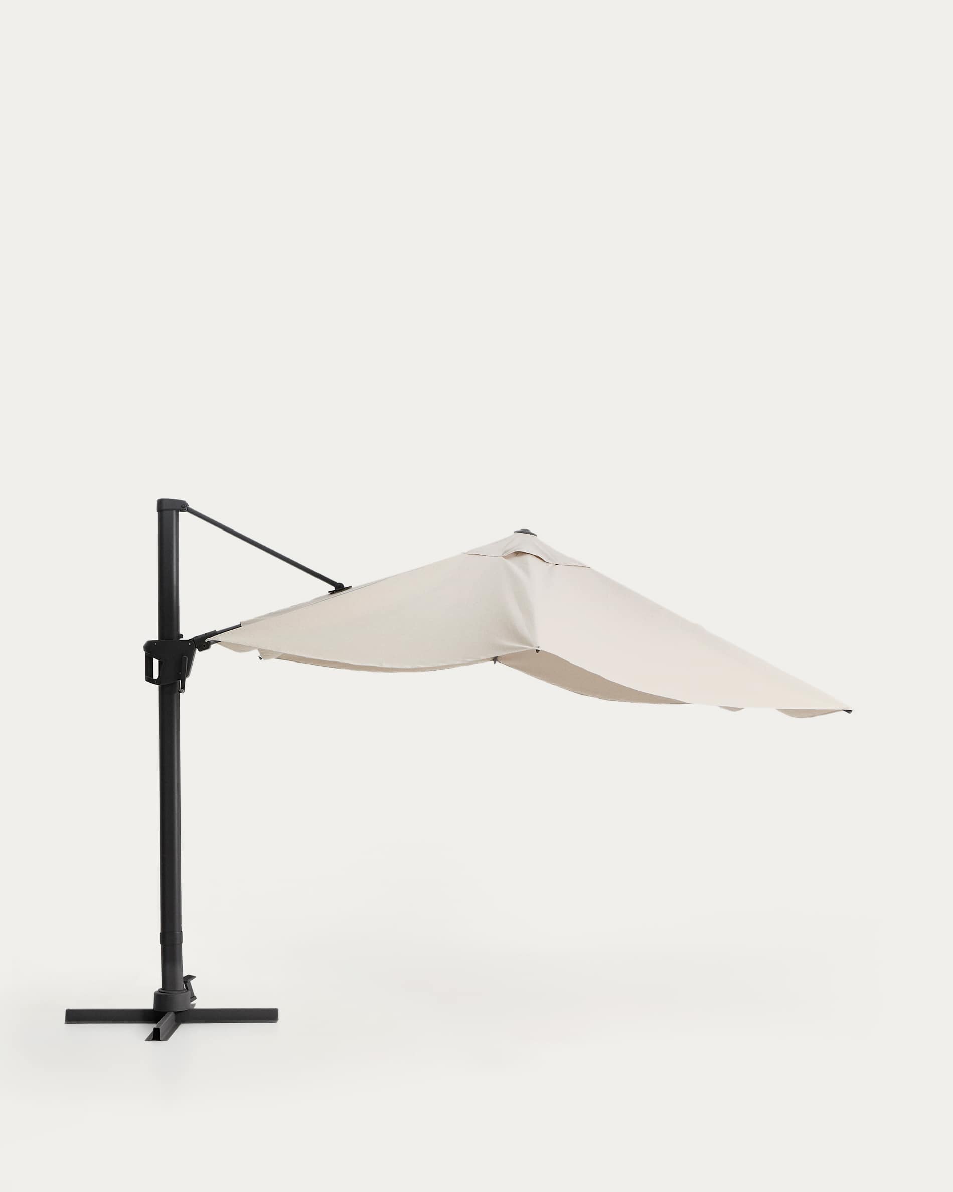 Noli beige cantilever parasol with graphite aluminium structure 300 x 300cm