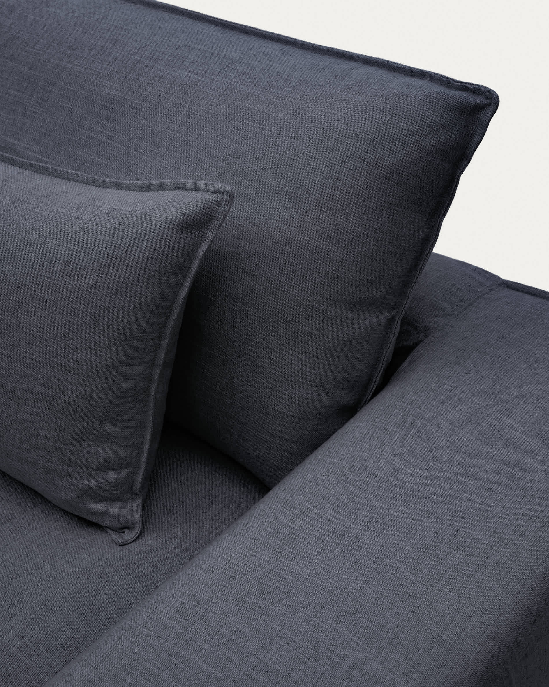Anarela dark grey linen and viscose 2-seater sofa with removable cover 240 cm FSC Mix Credit