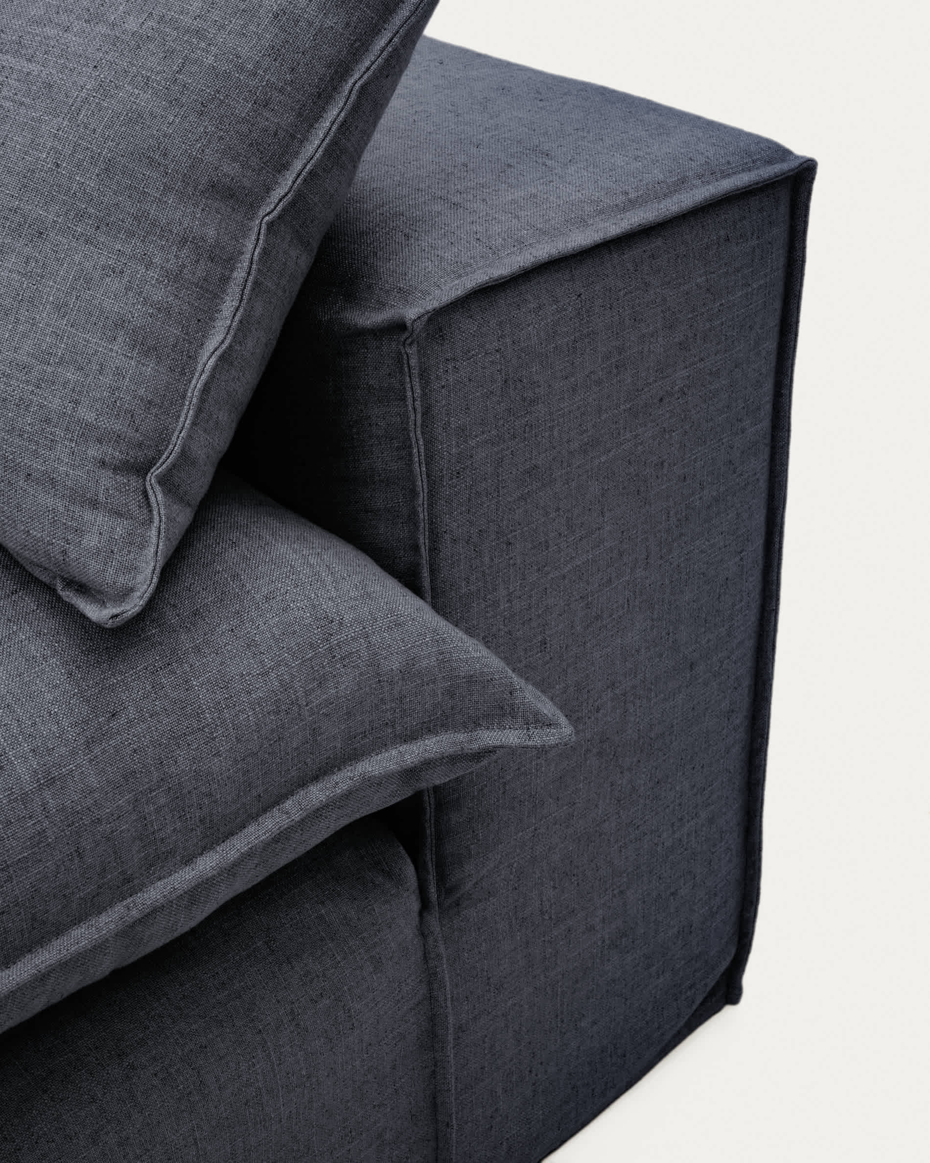 Anarela dark grey linen and viscose 3-seater sofa with removable cover 280 cm FSC Mix Credit