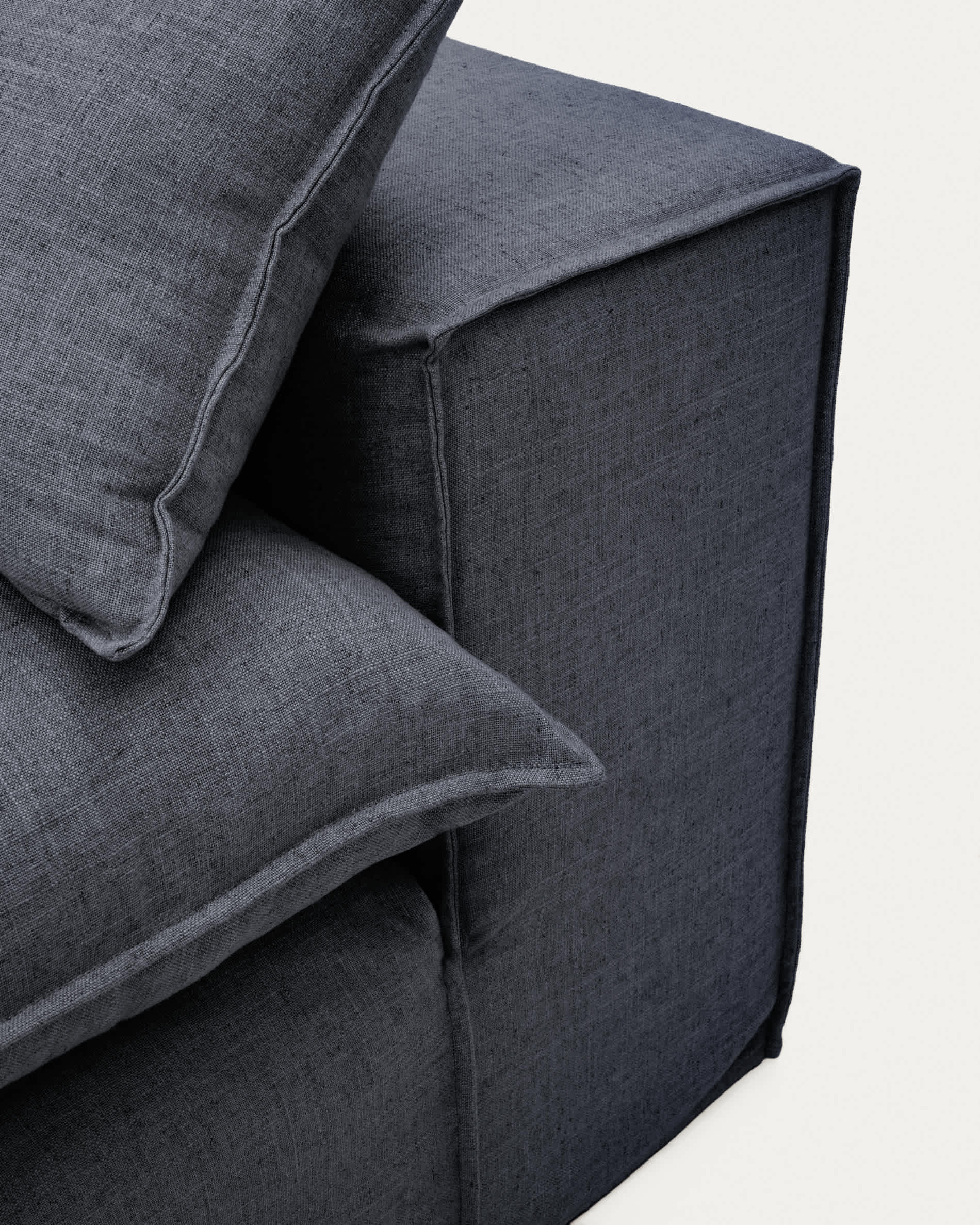 Anarela dark grey linen and viscose 3-seater sofa with removable cover 260 cm FSC Mix Credit