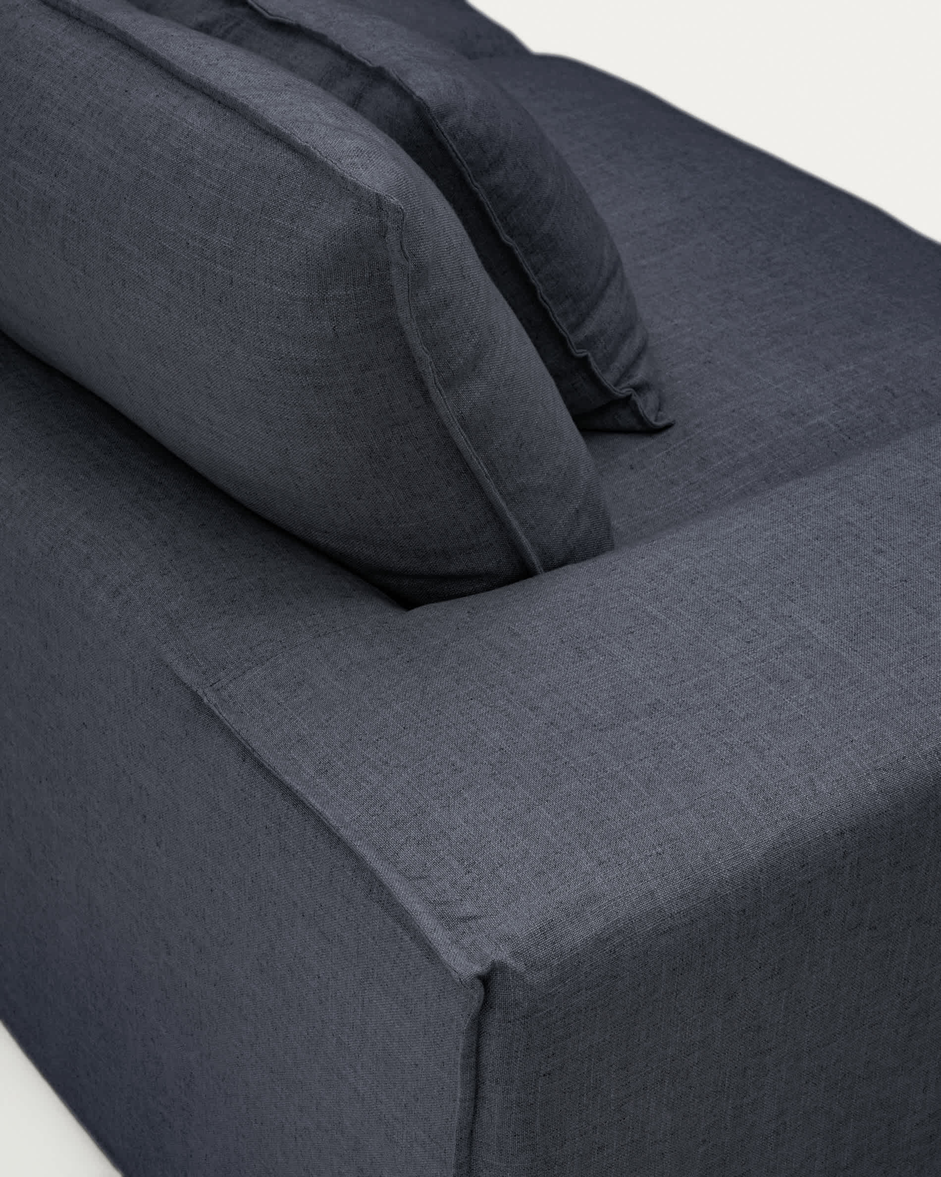 Anarela dark grey linen and viscose 3-seater sofa with removable cover 260 cm FSC Mix Credit