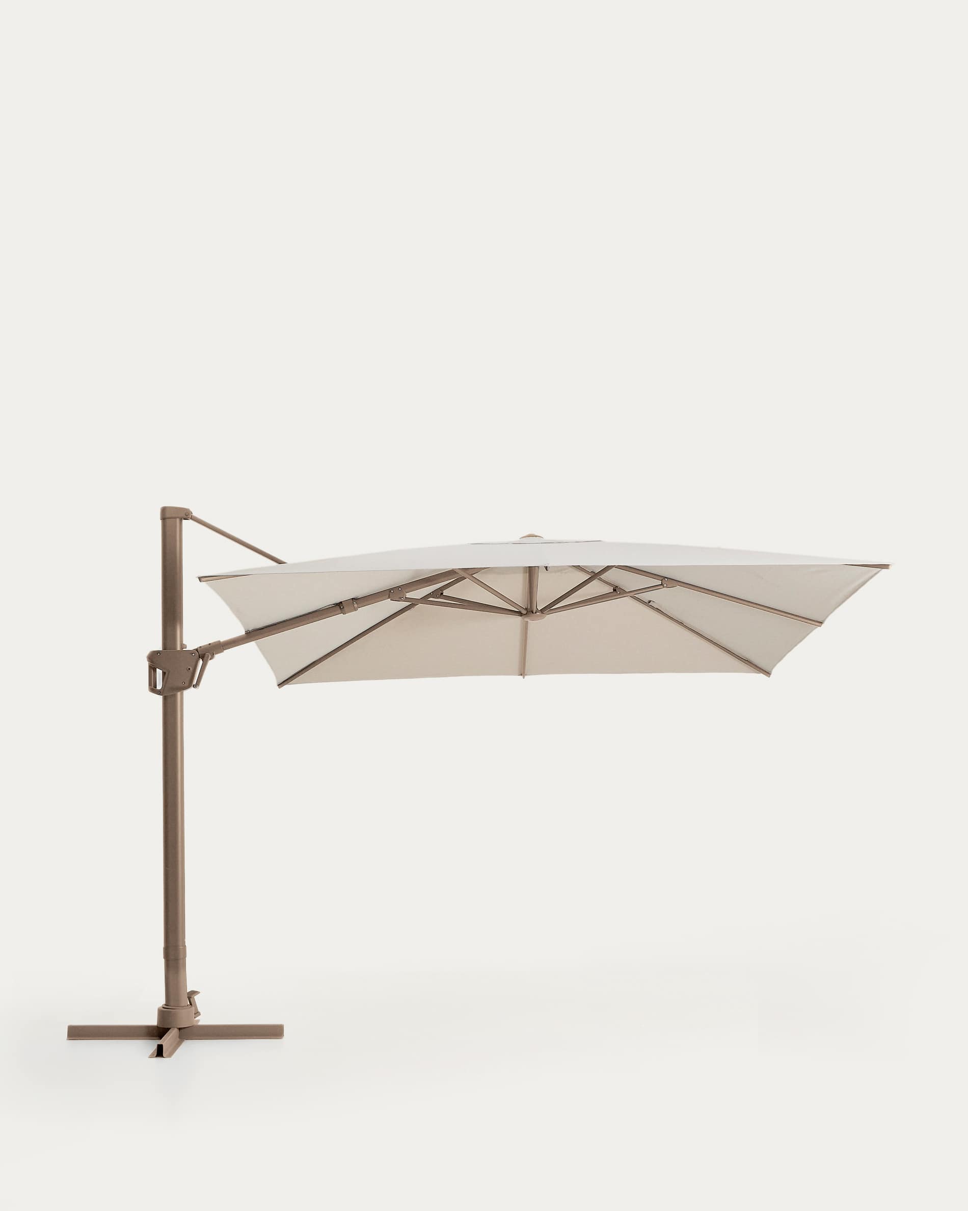 Noli beige cantilever parasol with taupe aluminium structure 300 x 300cm