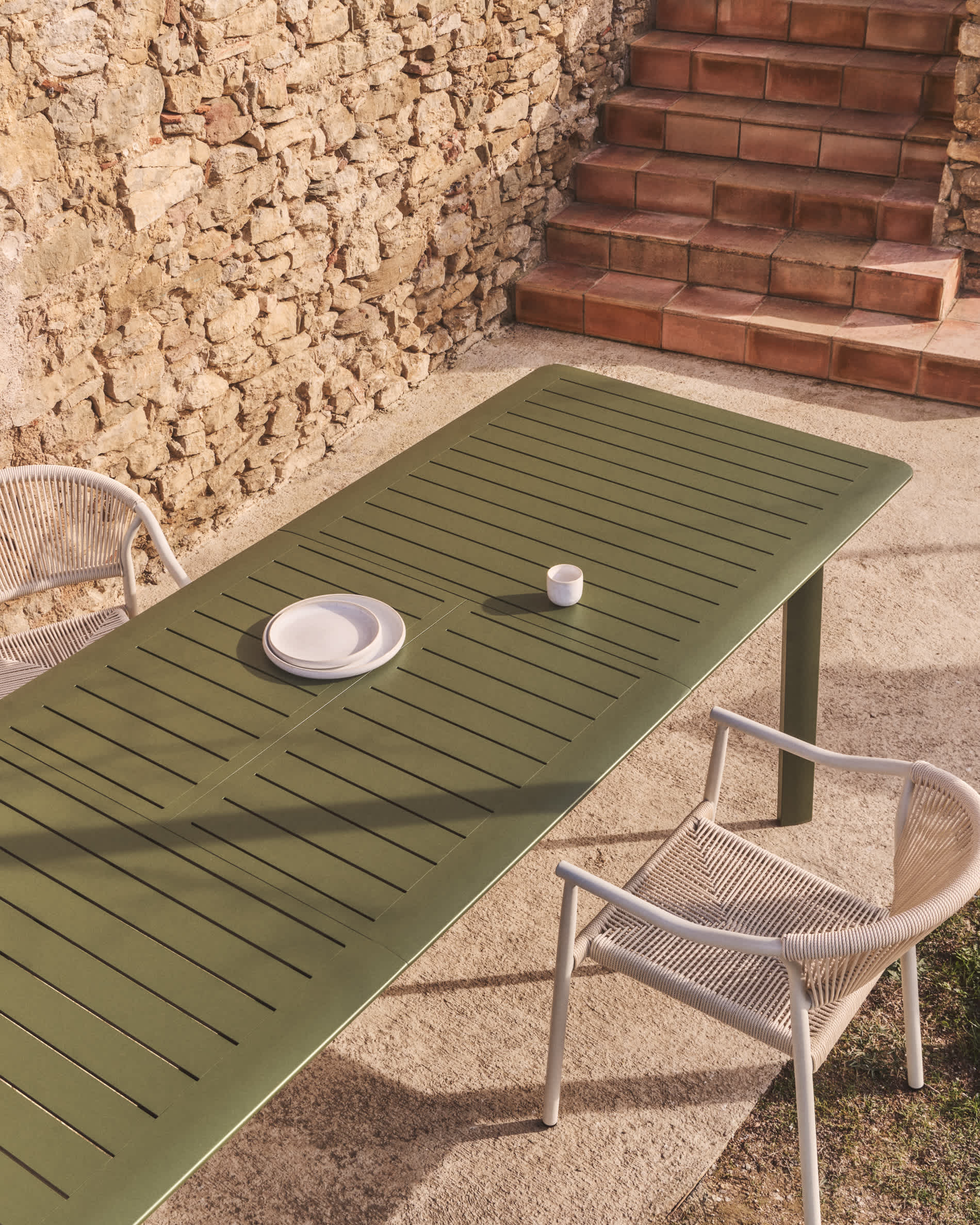 Brela green extendable aluminium table 205(287) x 100cm
