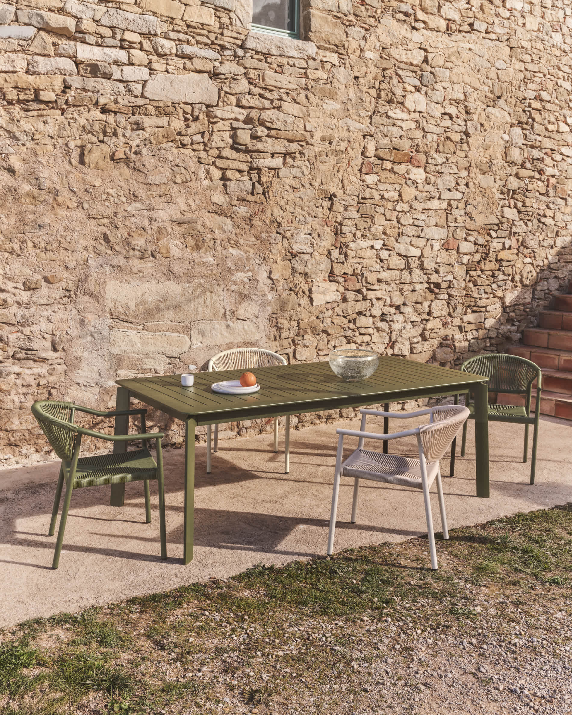 Brela green extendable aluminium table 205(287) x 100cm