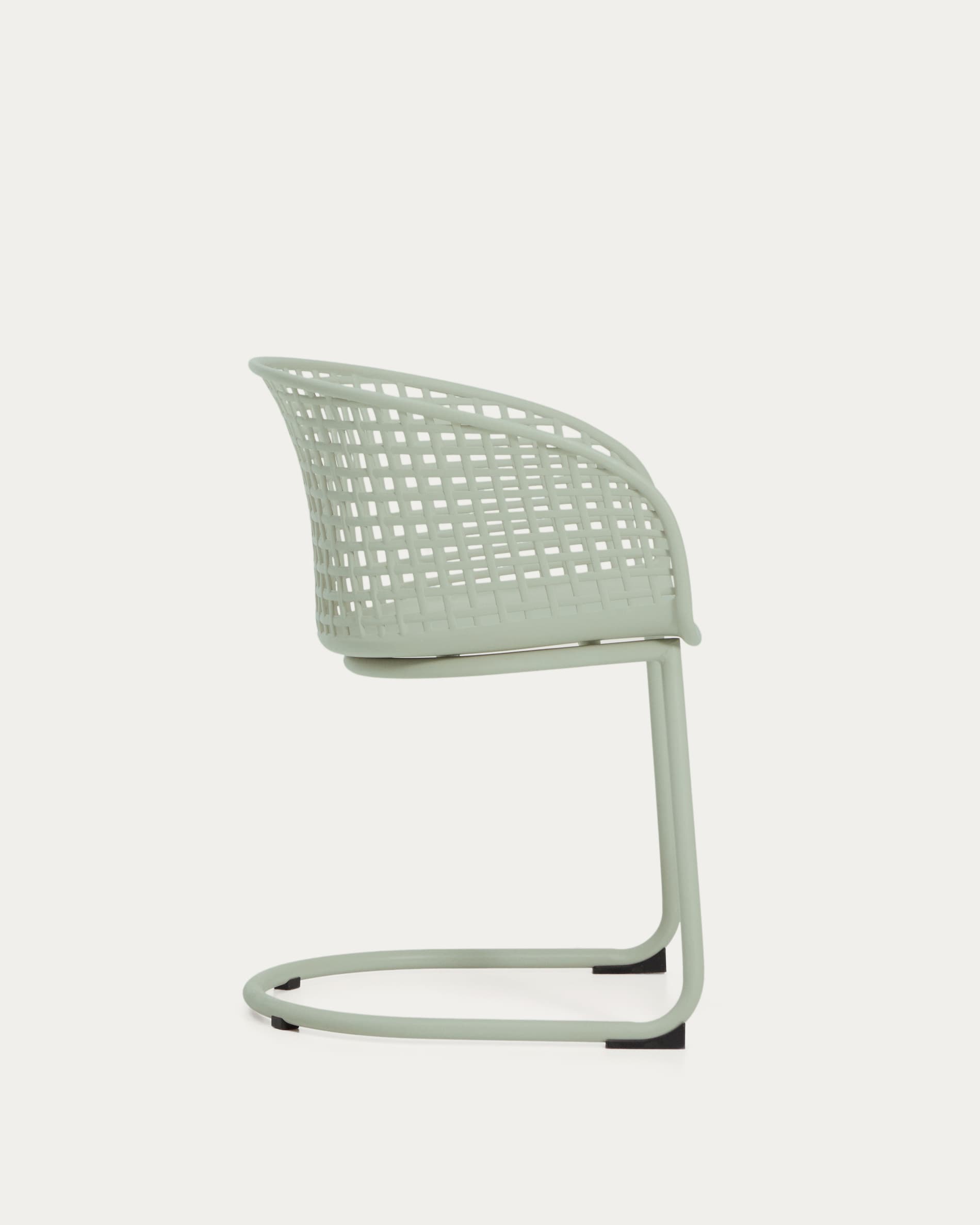 Tenaro green plastic outdoor chair with steel structure