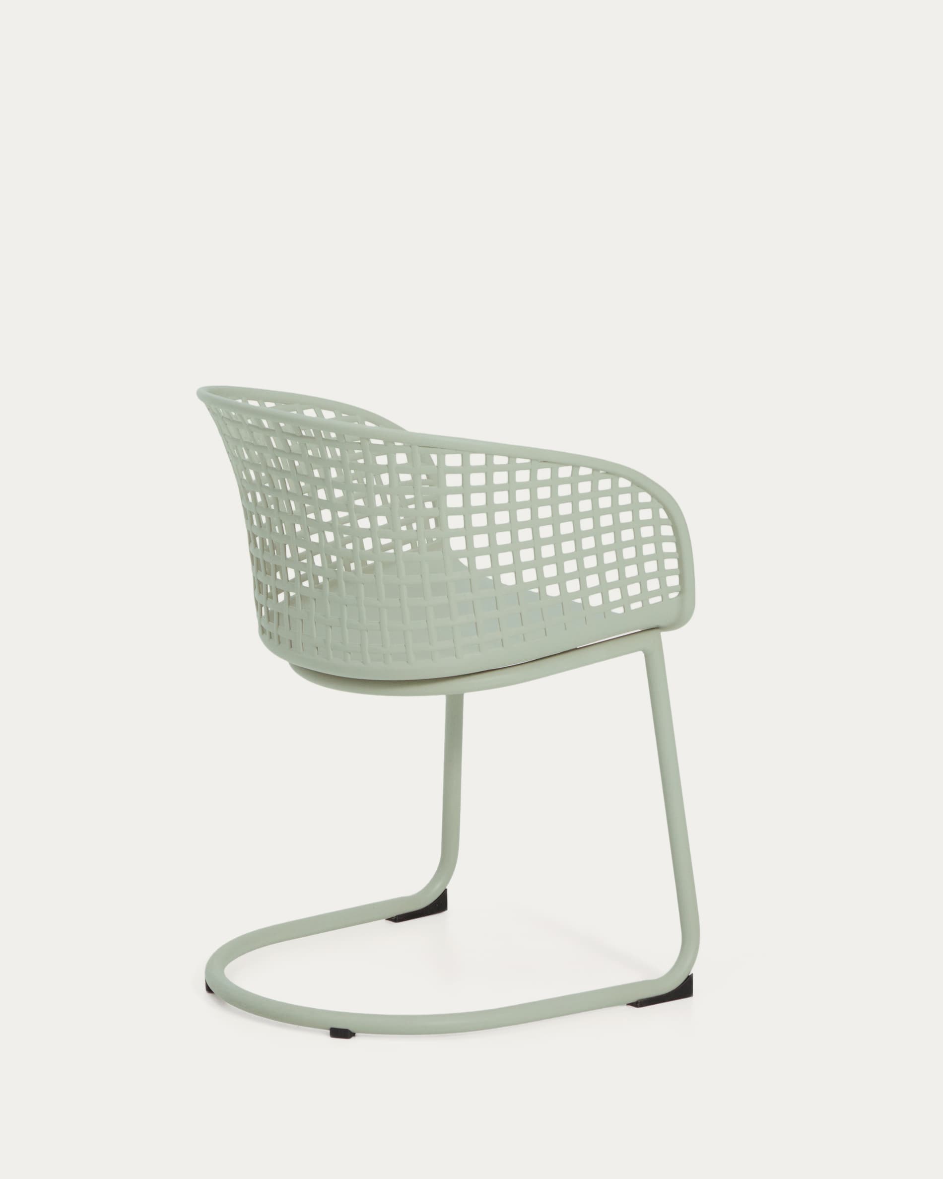 Tenaro green plastic outdoor chair with steel structure