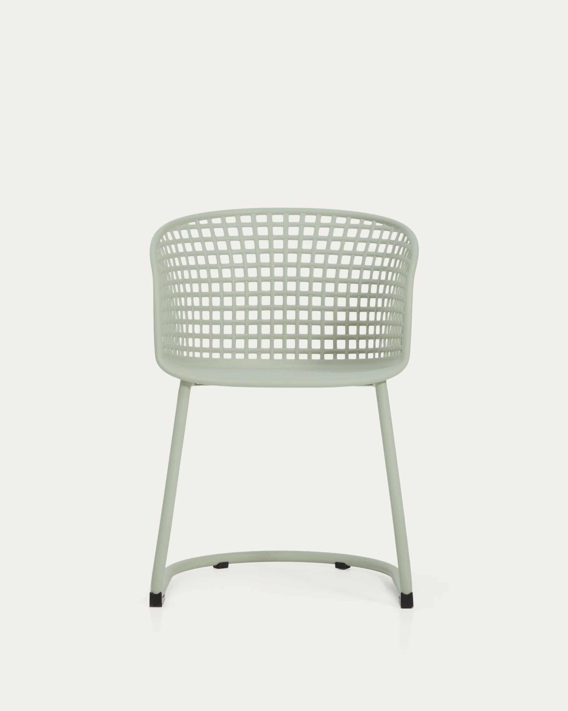 Tenaro green plastic outdoor chair with steel structure