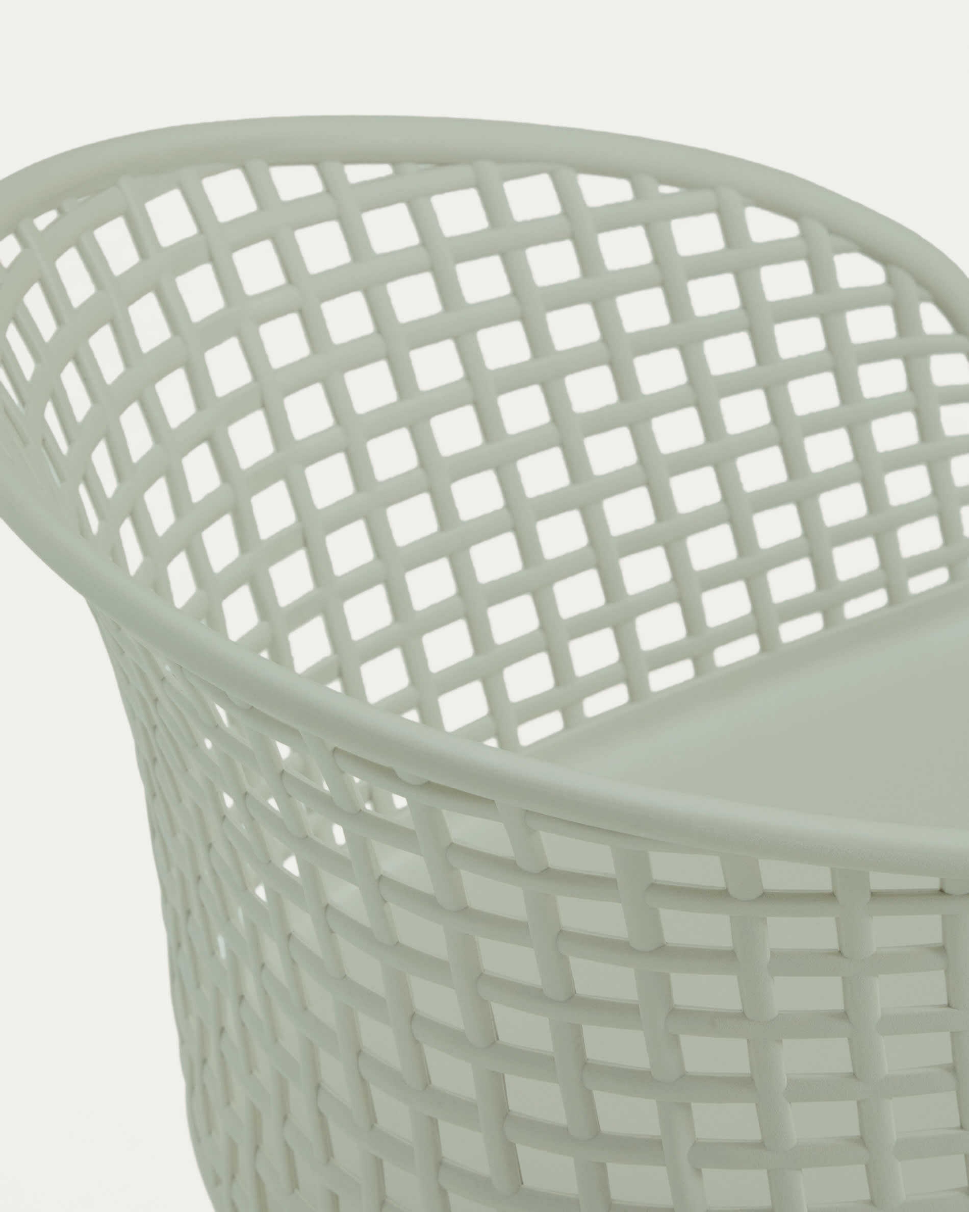 Tenaro green plastic outdoor chair with steel structure