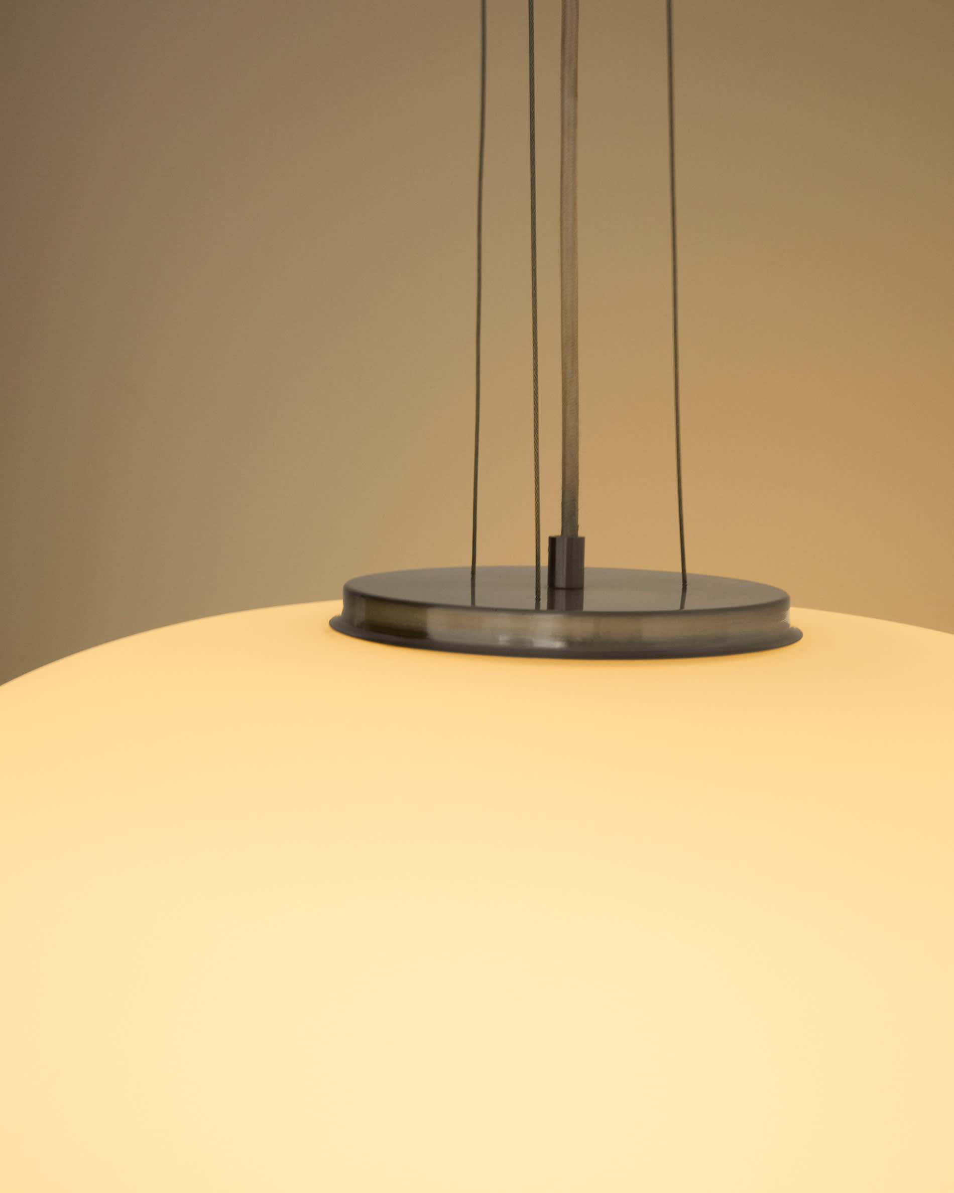 Ardali ceiling lamp in smoked glass and steel with brushed finish Ø50cm