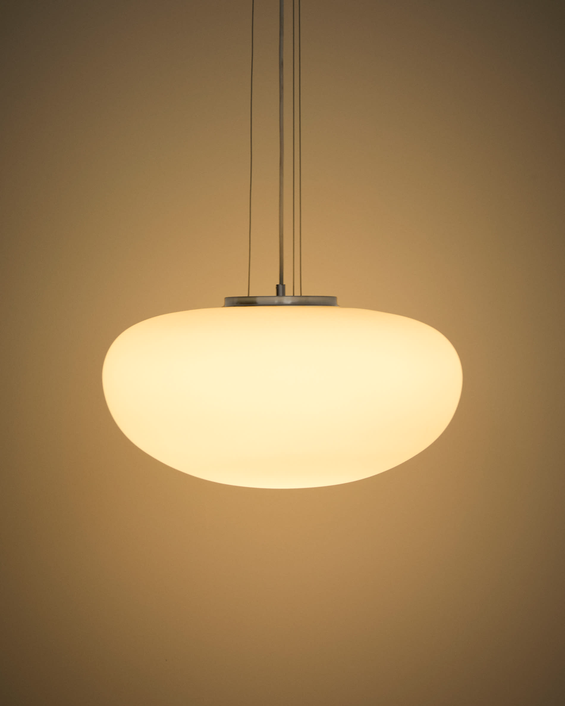 Ardali ceiling lamp in smoked glass and steel with brushed finish Ø50cm