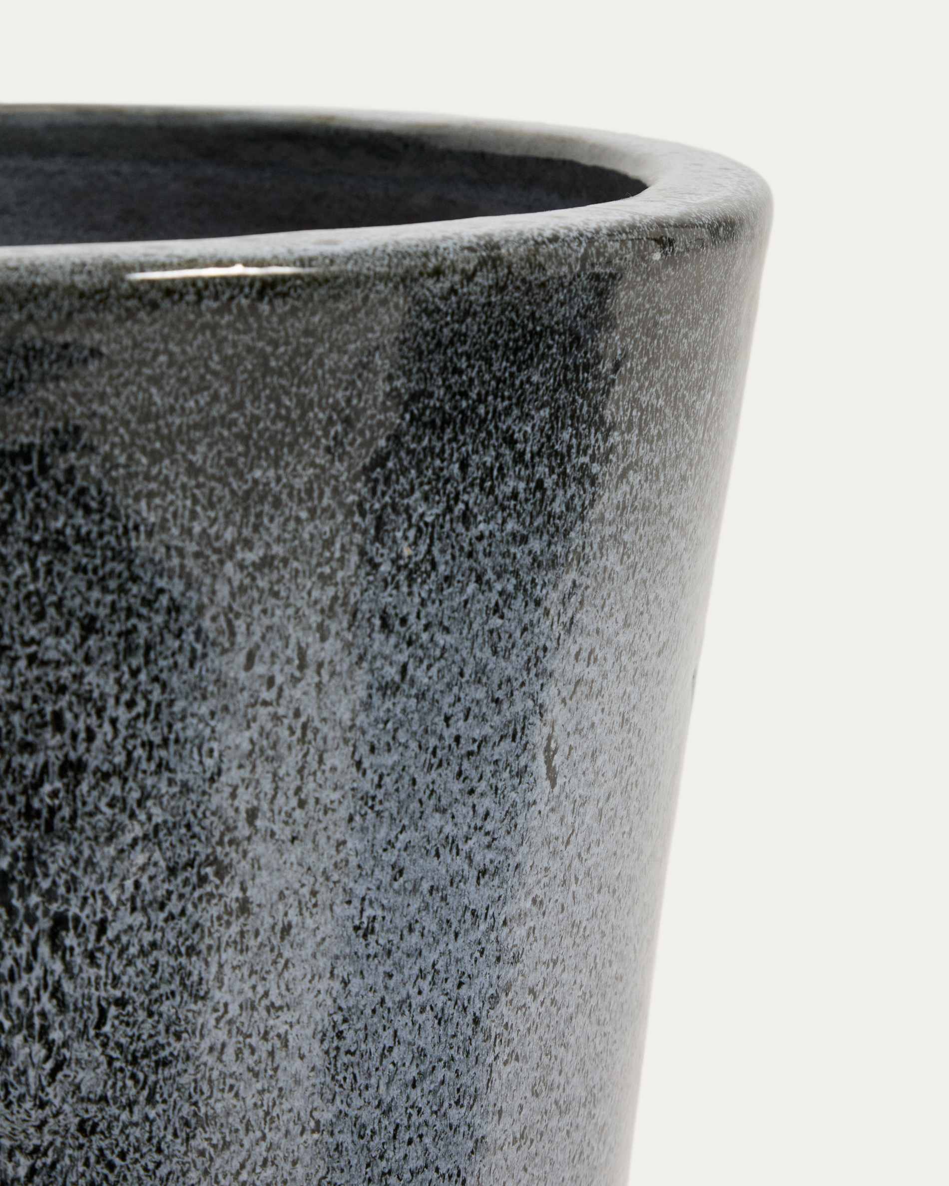 Rotja set of 3 terracotta planters with glazed blue finish Ø 26 / 35 / 47 cm