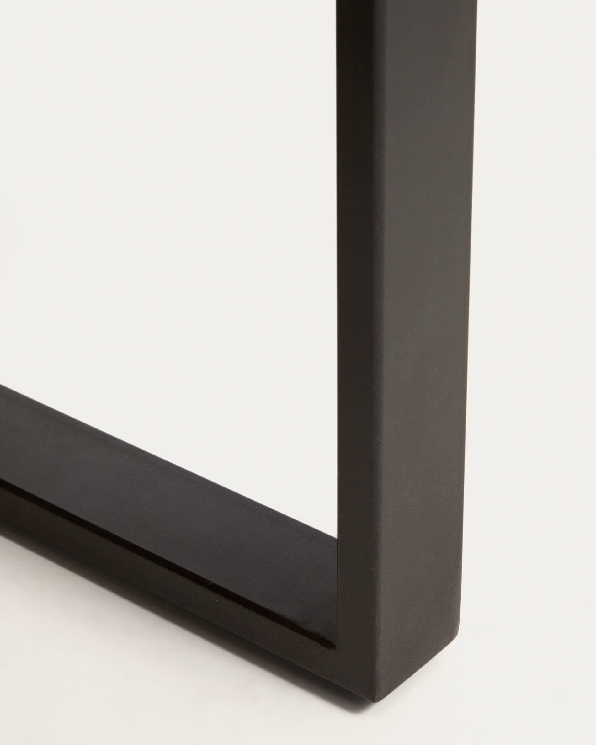 Uxue coffee table in solid acacia wood with black steel legs 130 x 64 cm