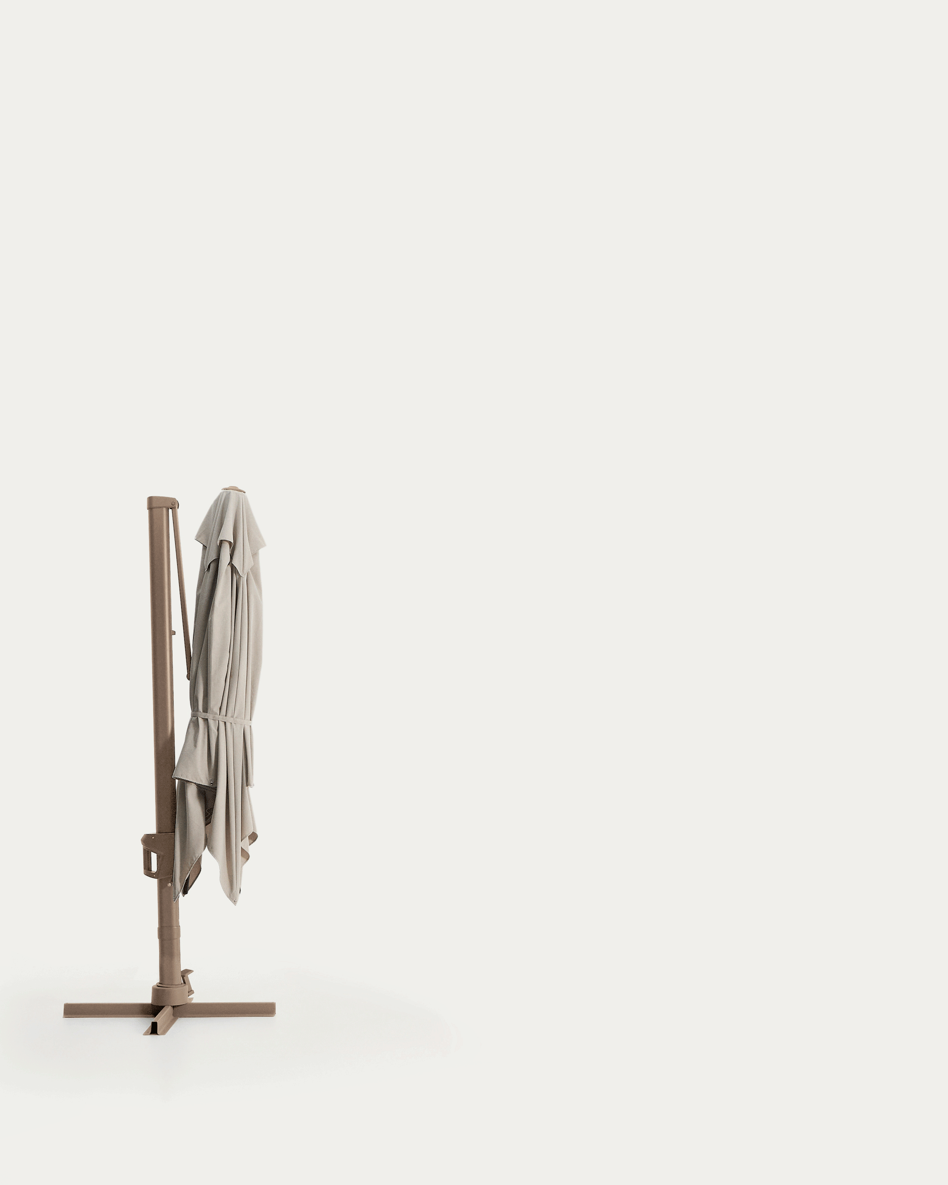 Noli beige cantilever parasol with taupe aluminium structure 300 x 300cm