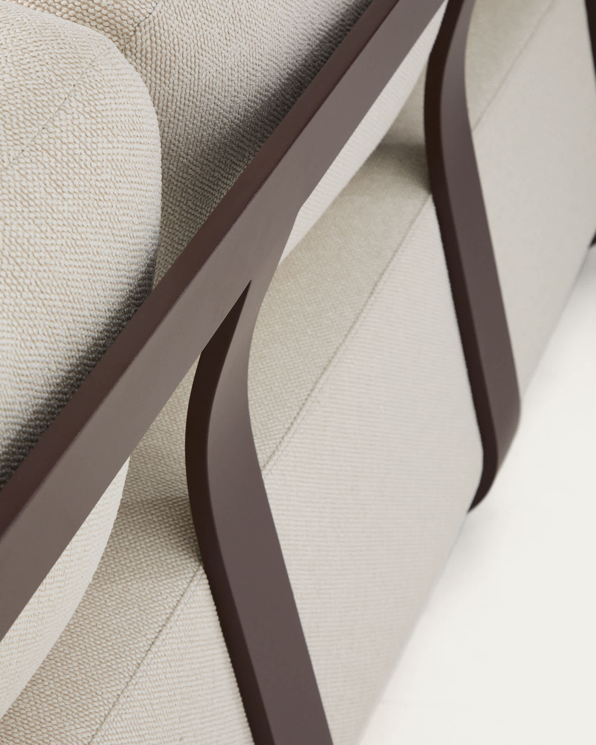 Tamaris set with 3-seater sofa and 2 armchairs in brown aluminium