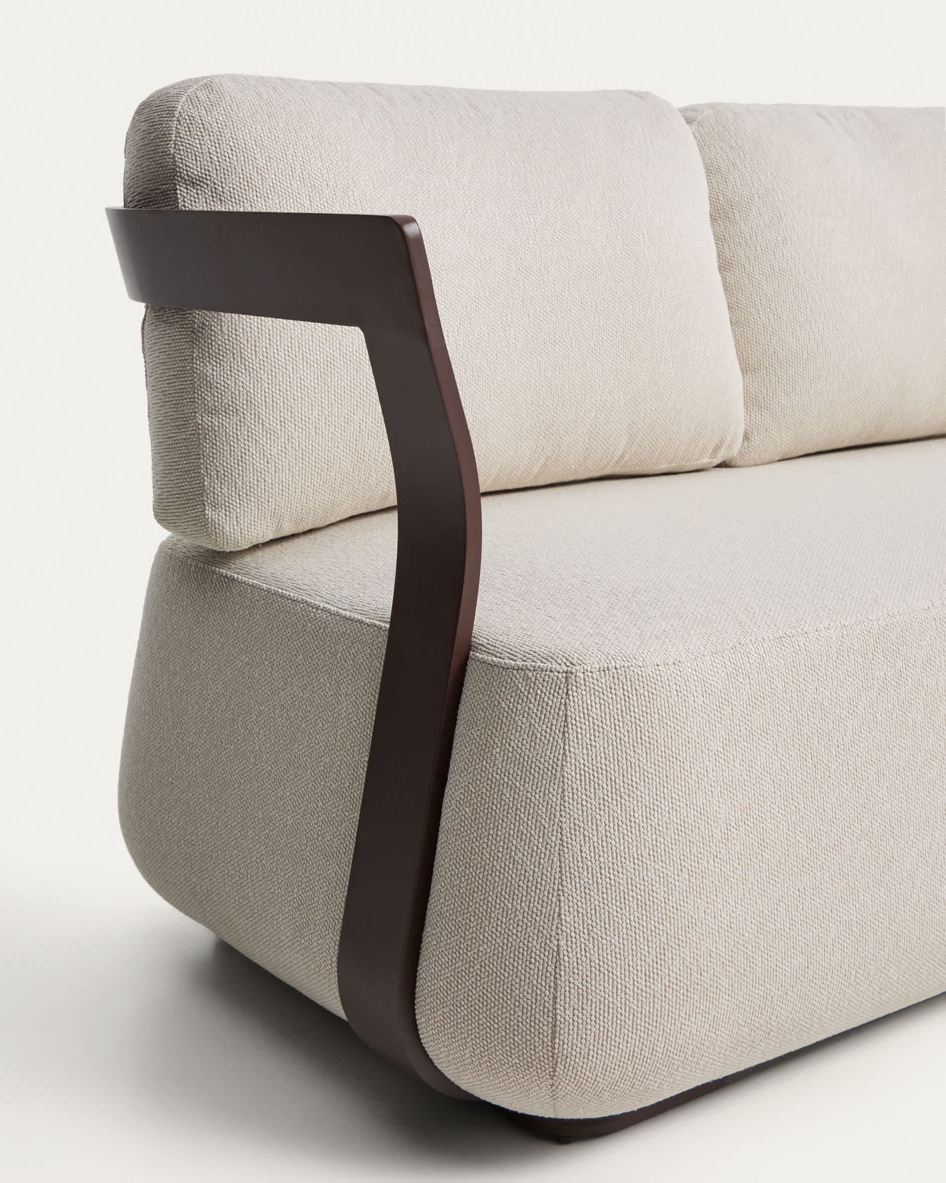 Tamaris set with 3-seater sofa and 2 armchairs in brown aluminium