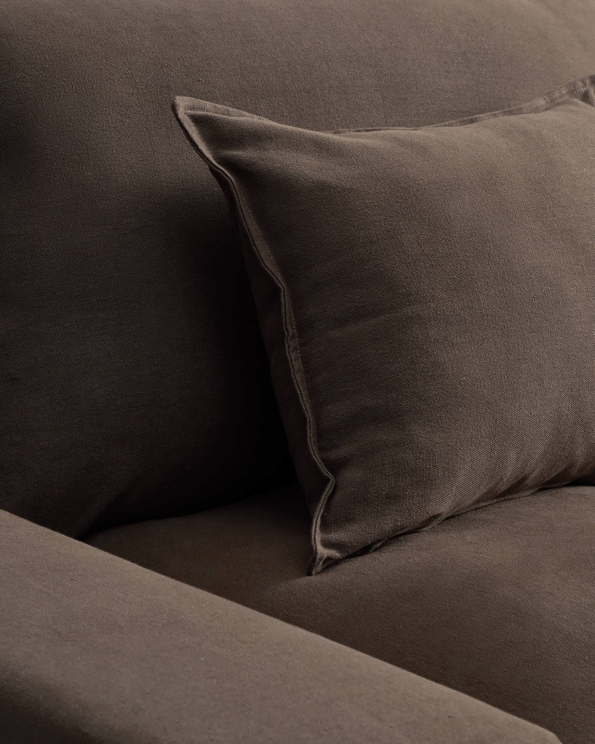 Anarela 100% taupe linen 3-seater modular sofa with removable cover 310cm FSC Mix Credit