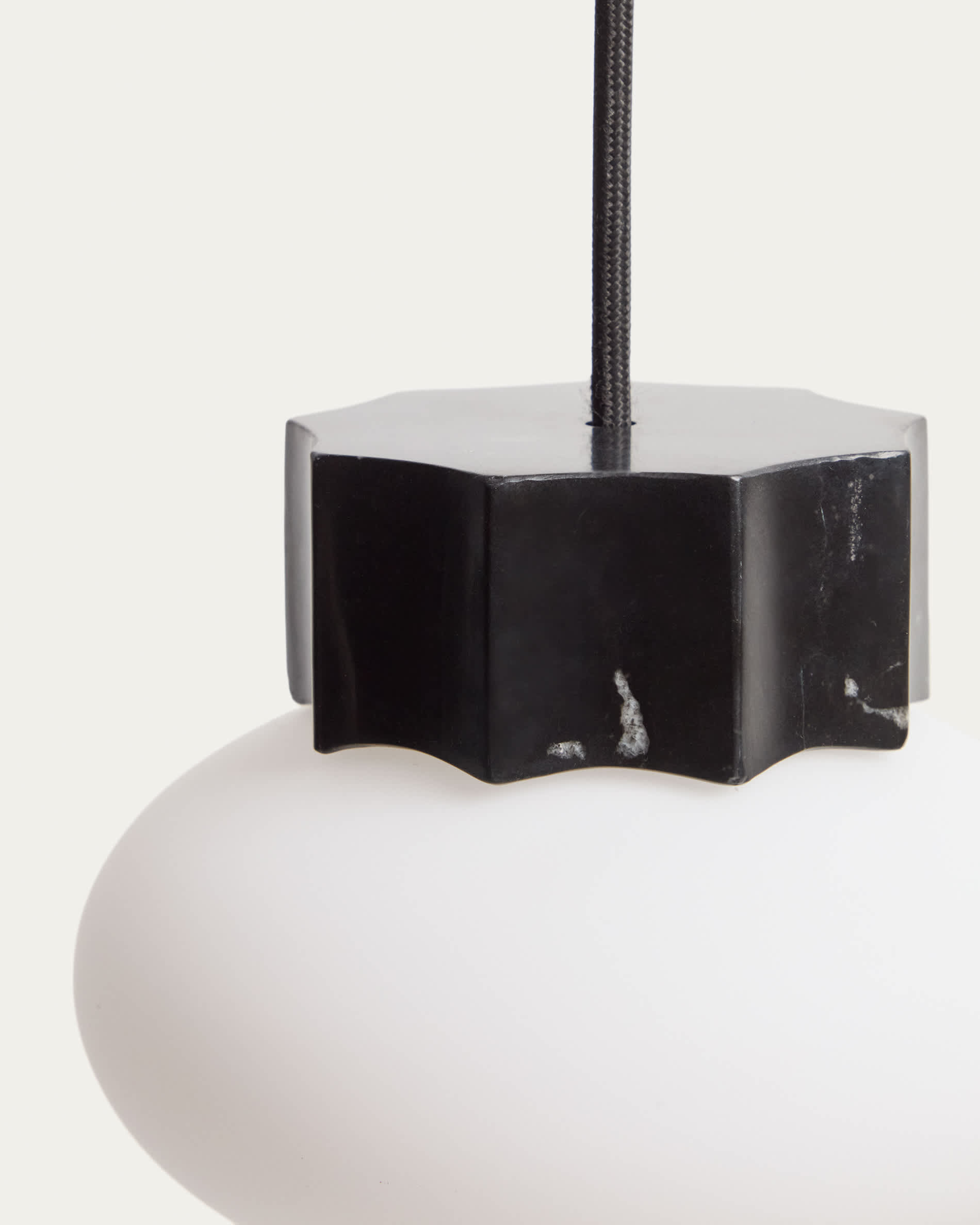 Idela ceiling lamp in smoked glass and black marble Ø15cm