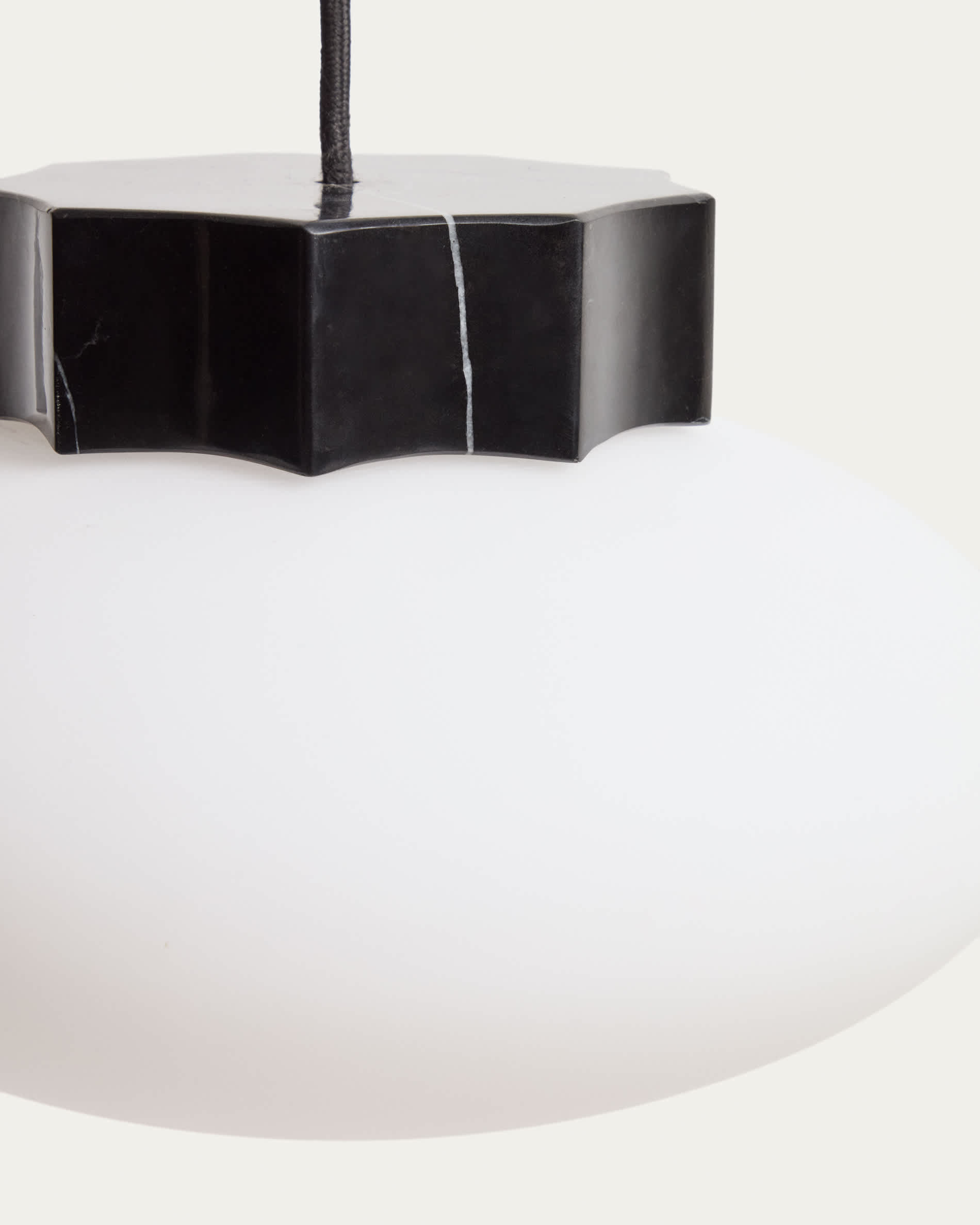 Idela ceiling lamp in smoked glass and black marble Ø26cm