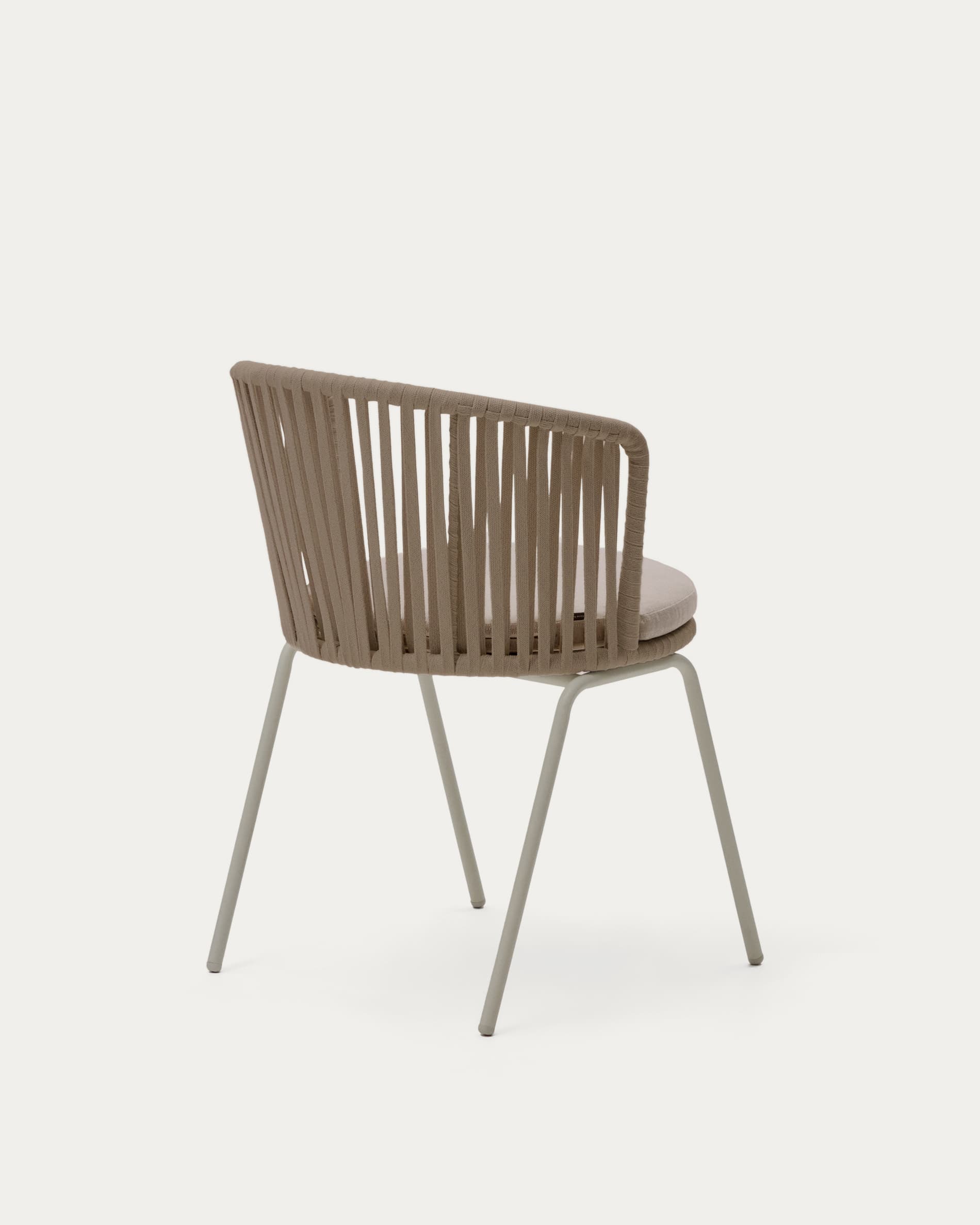Saconca outdoor chair with cord and beige galvanised steel