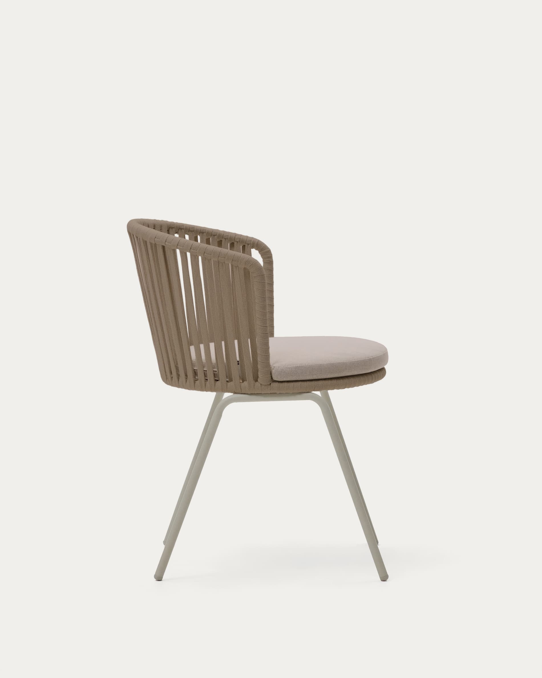 Saconca outdoor chair with cord and beige galvanised steel