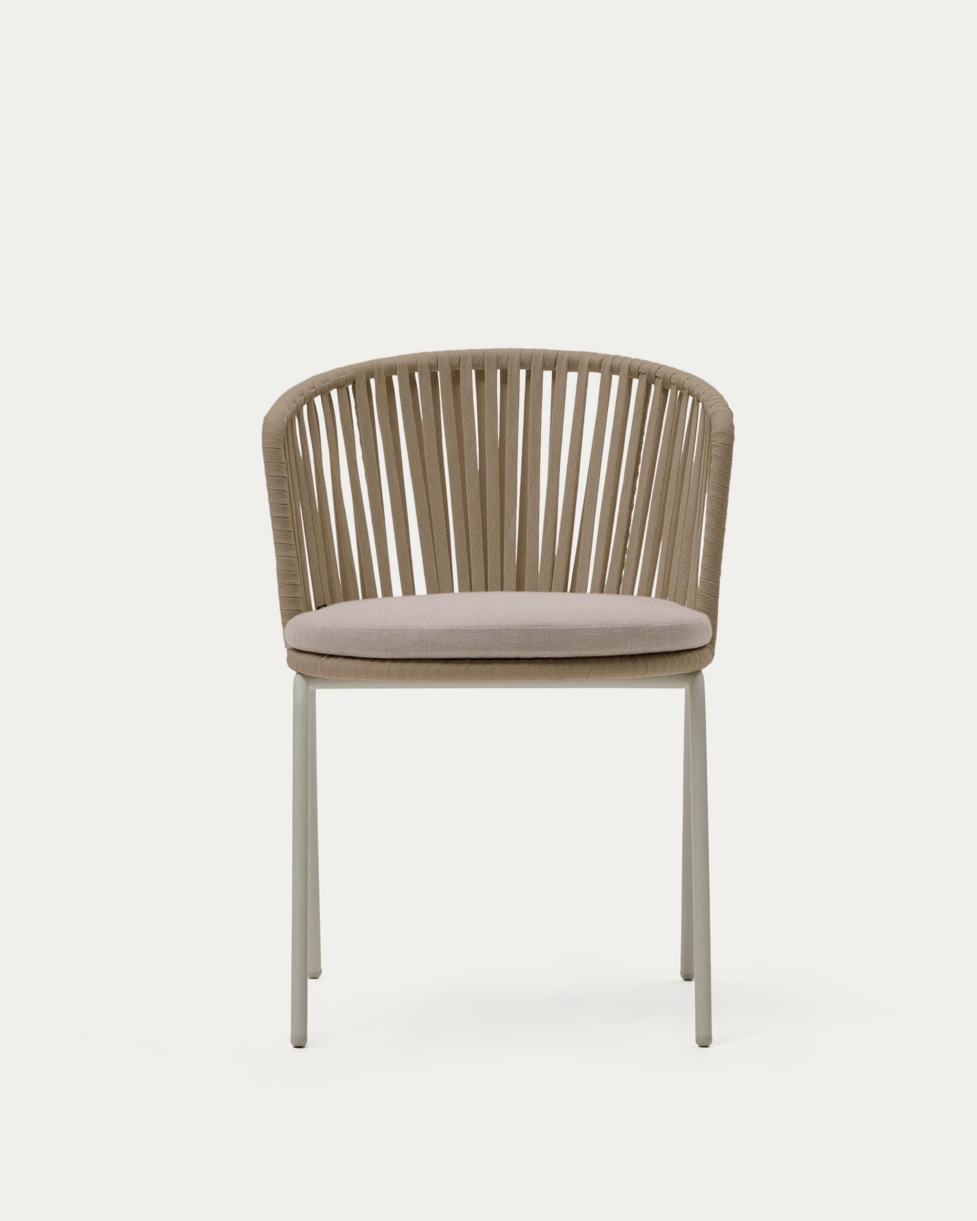 Saconca outdoor chair with cord and beige galvanised steel