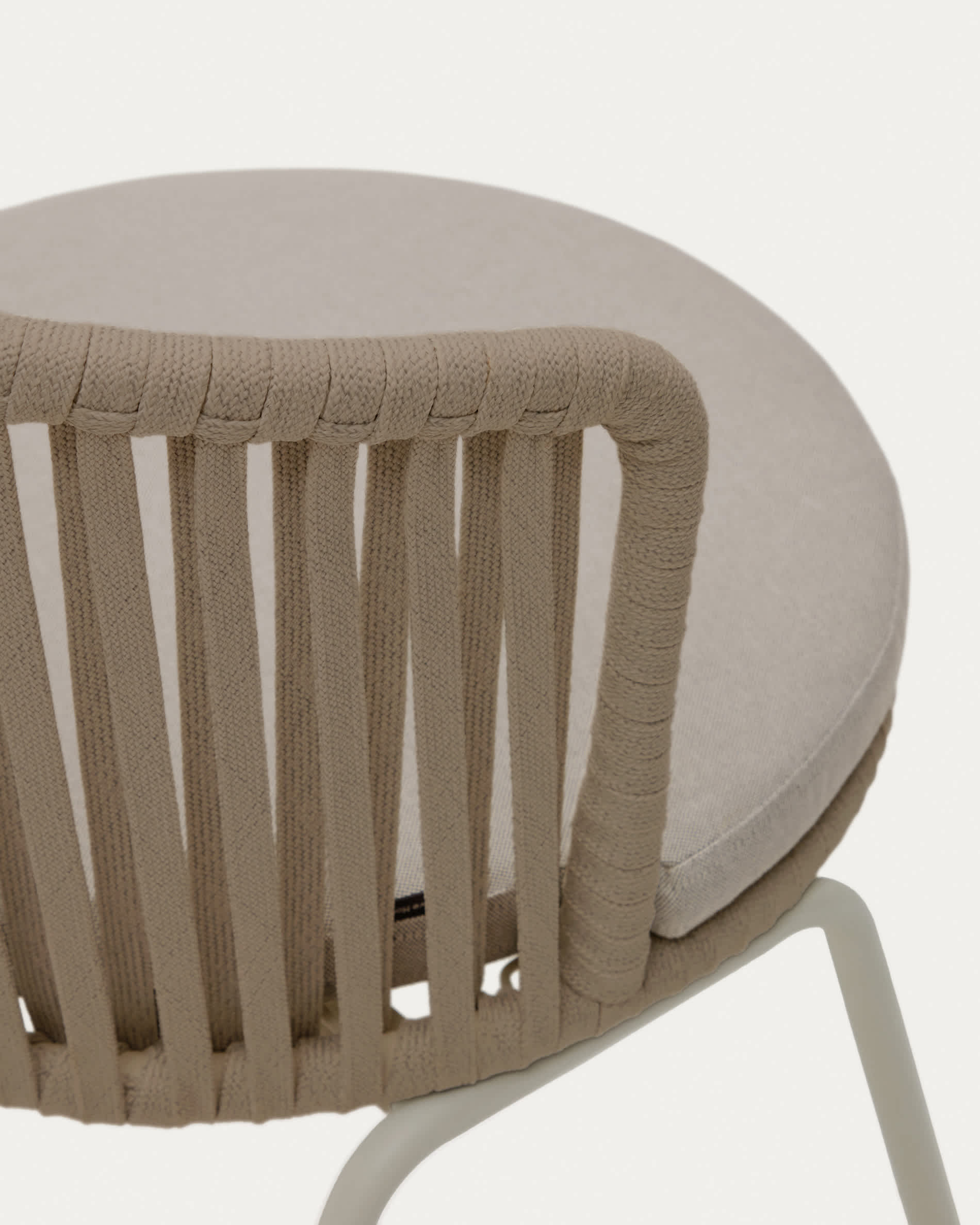 Saconca outdoor chair with cord and beige galvanised steel