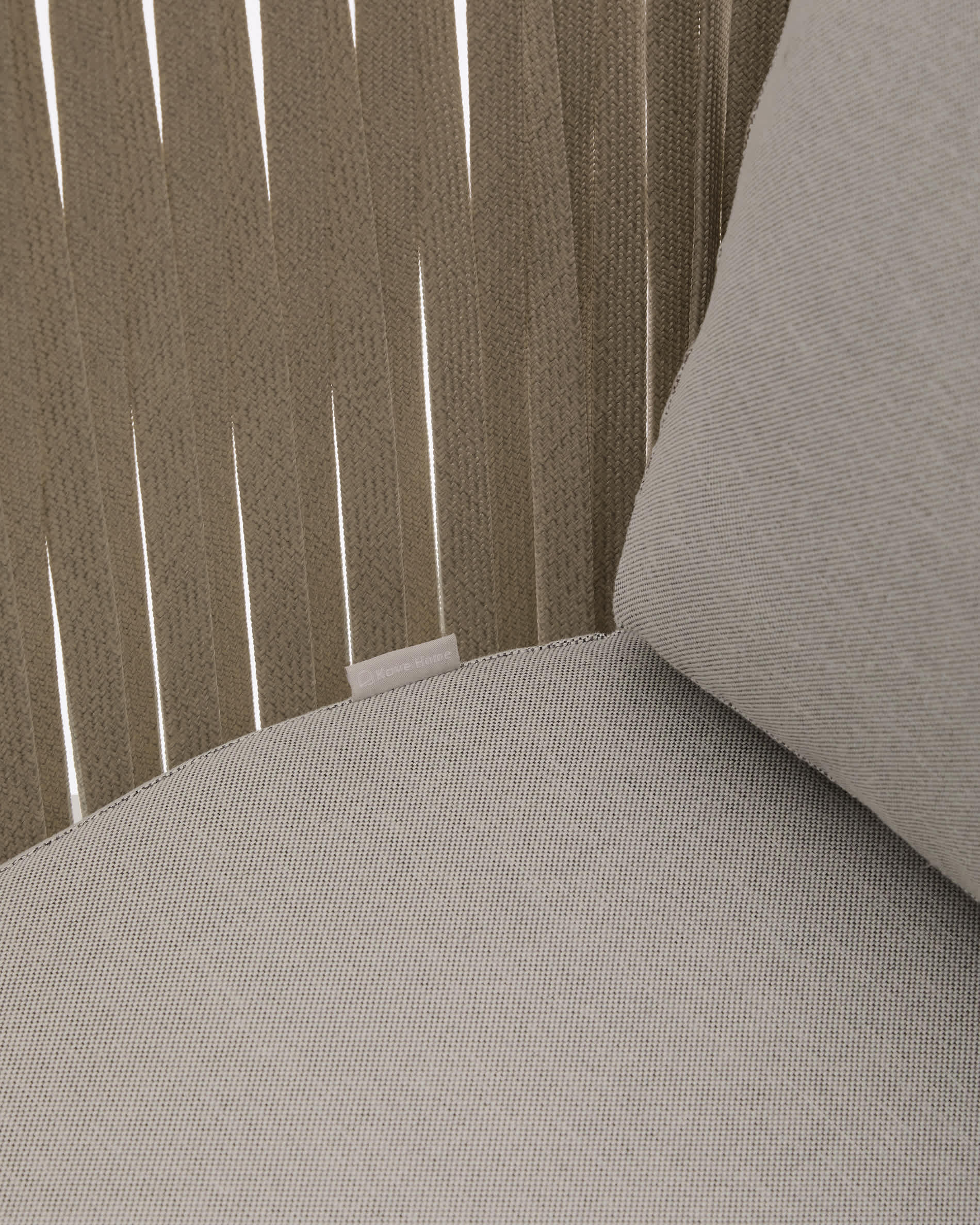 Saconca outdoor armchair in rope cord and beige galvanised steel