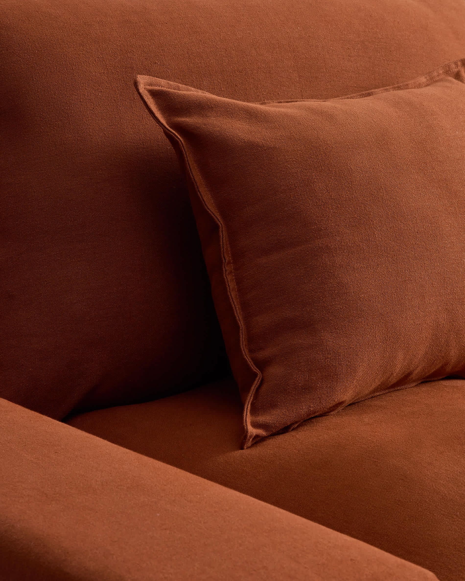 Anarela 100% terracotta linen 3-seater sofa with removable cover 280 cm FSC Mix Credit