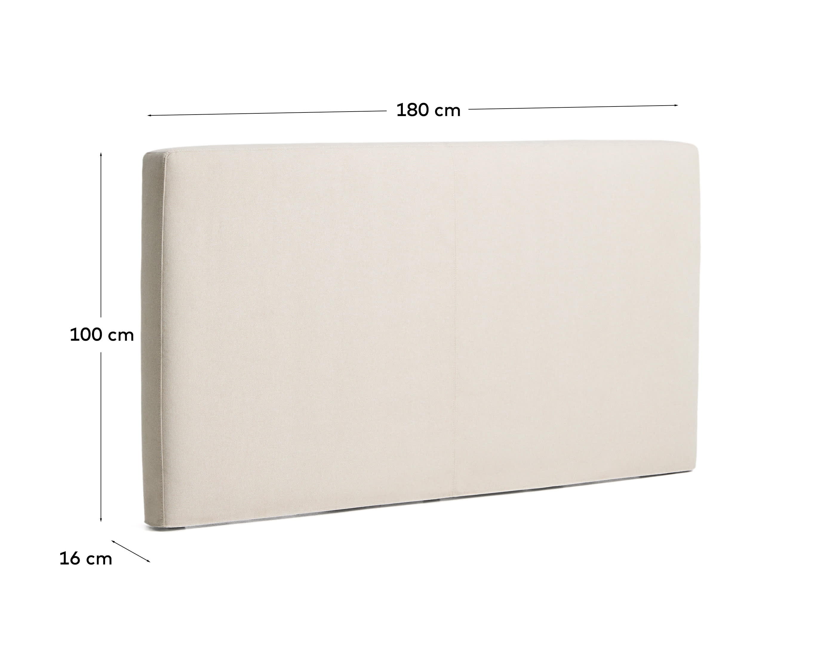 Blok ecru headboard with removable cover for bed up to 160cm